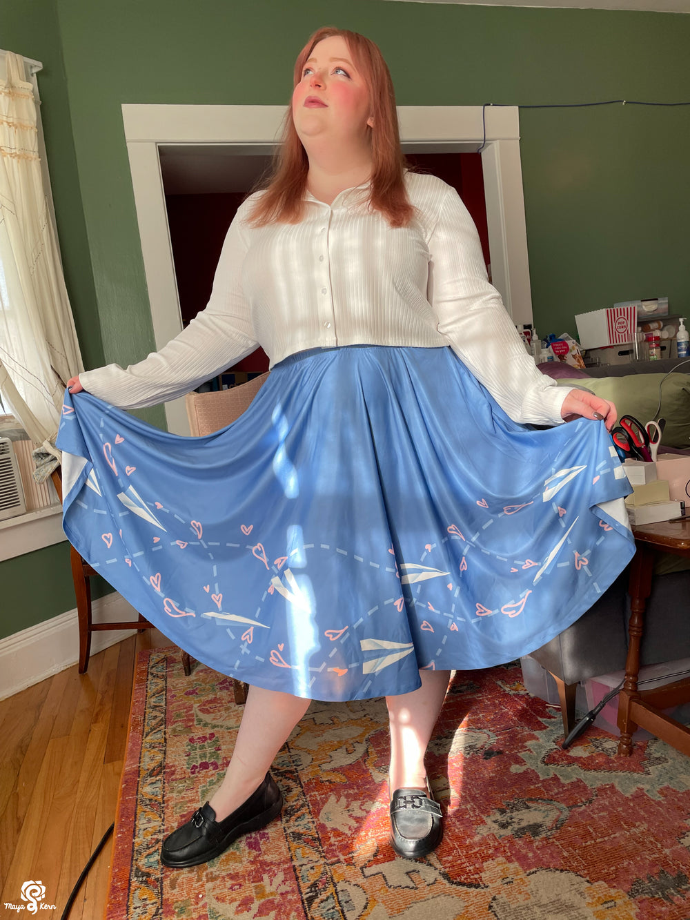 Paper Airplane Midi Skirt