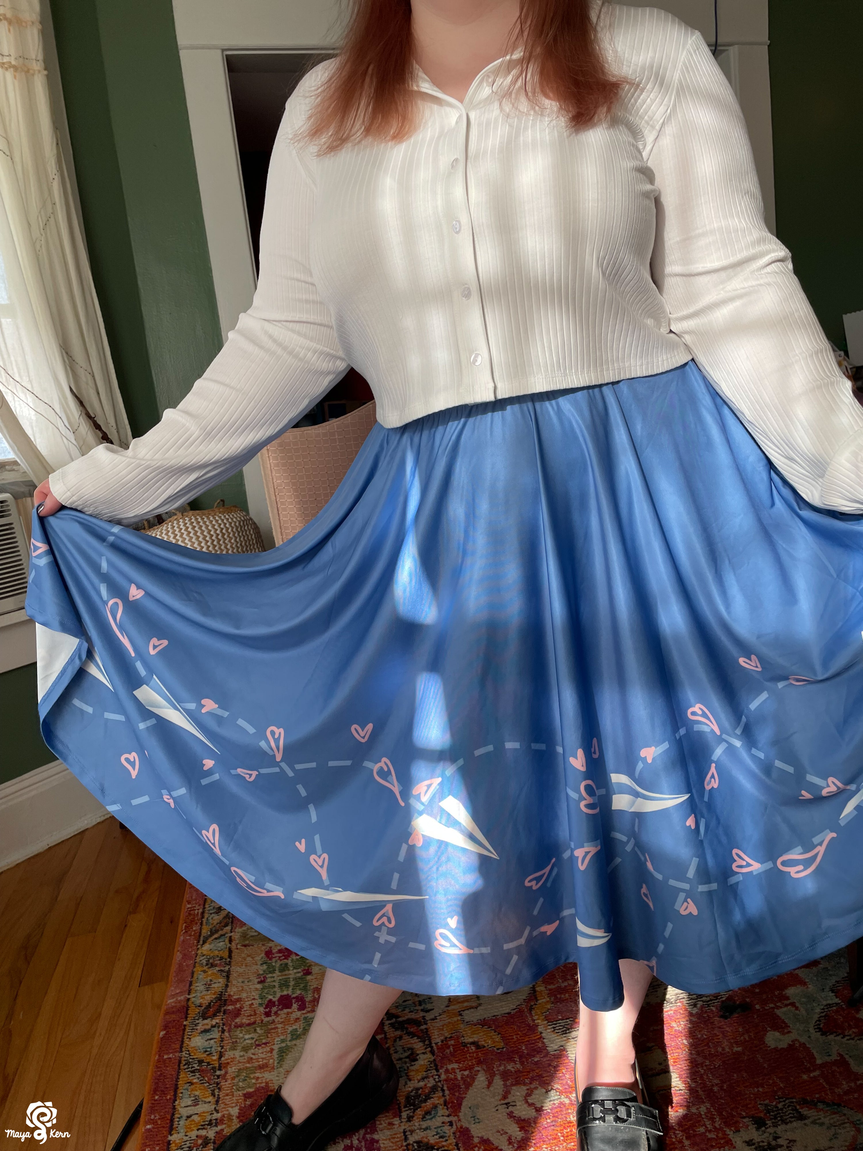 Paper Airplane Midi Skirt