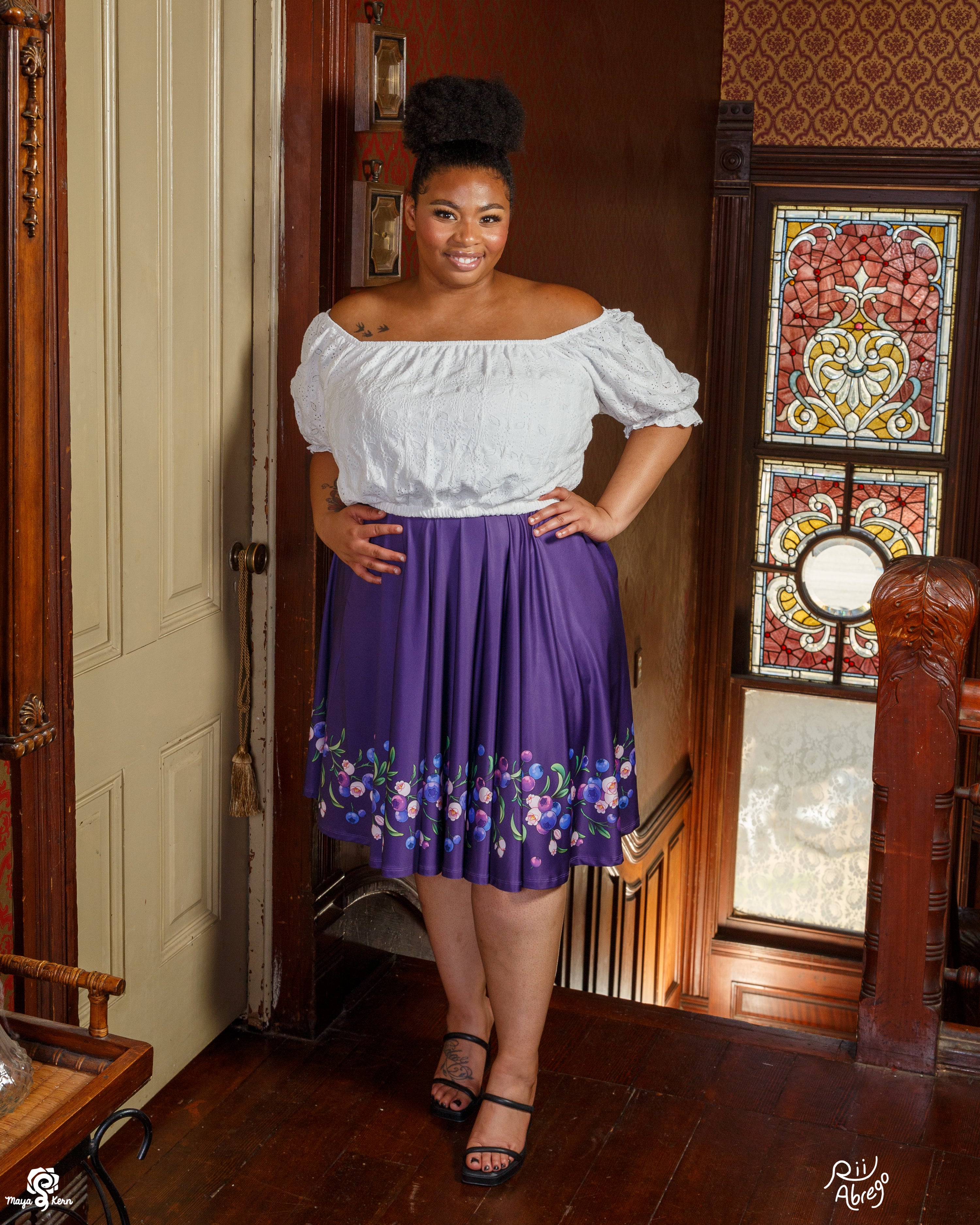 COLLAB: Rii Abrego Blueberry Midi Skirt