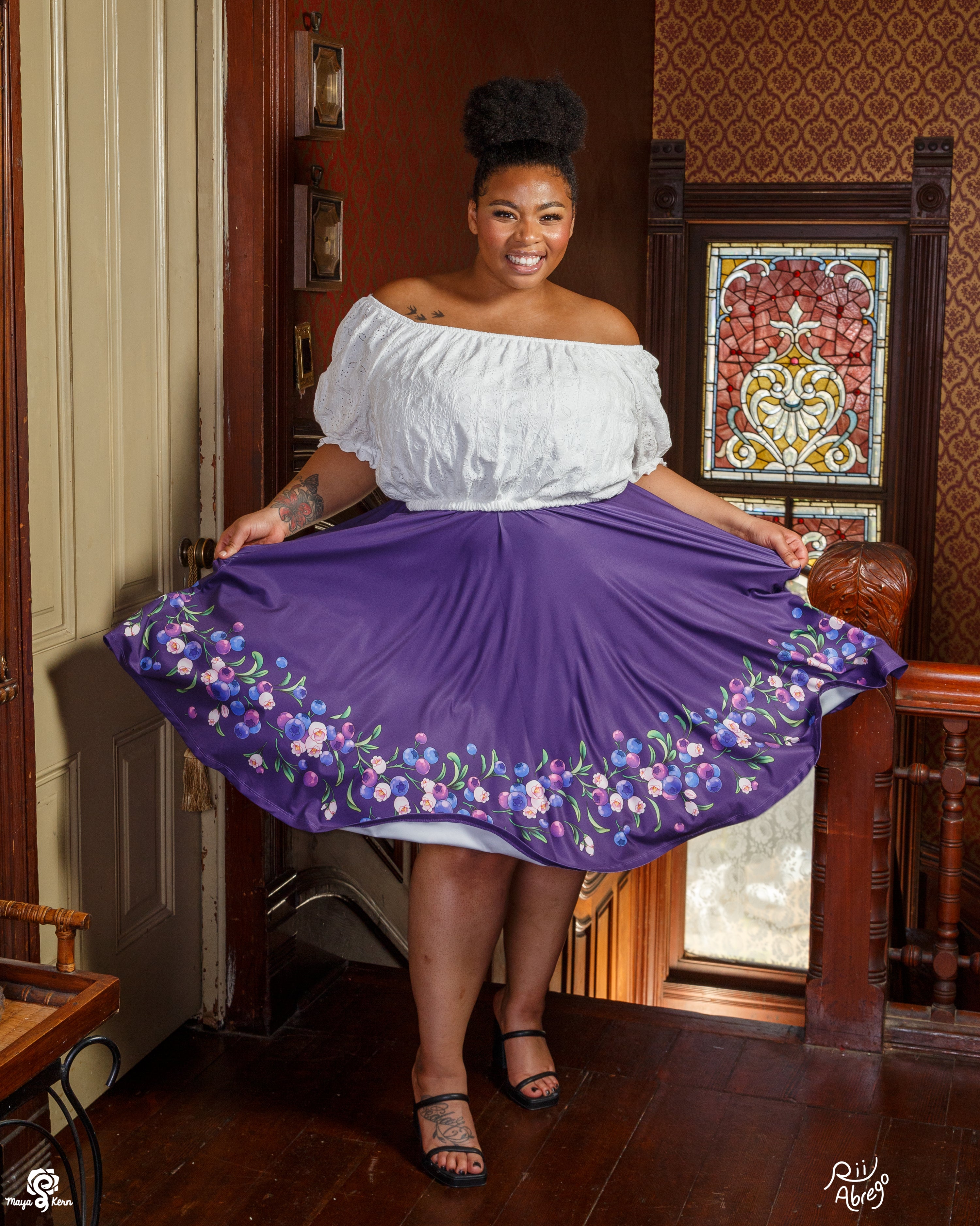 COLLAB: Rii Abrego Blueberry Midi Skirt