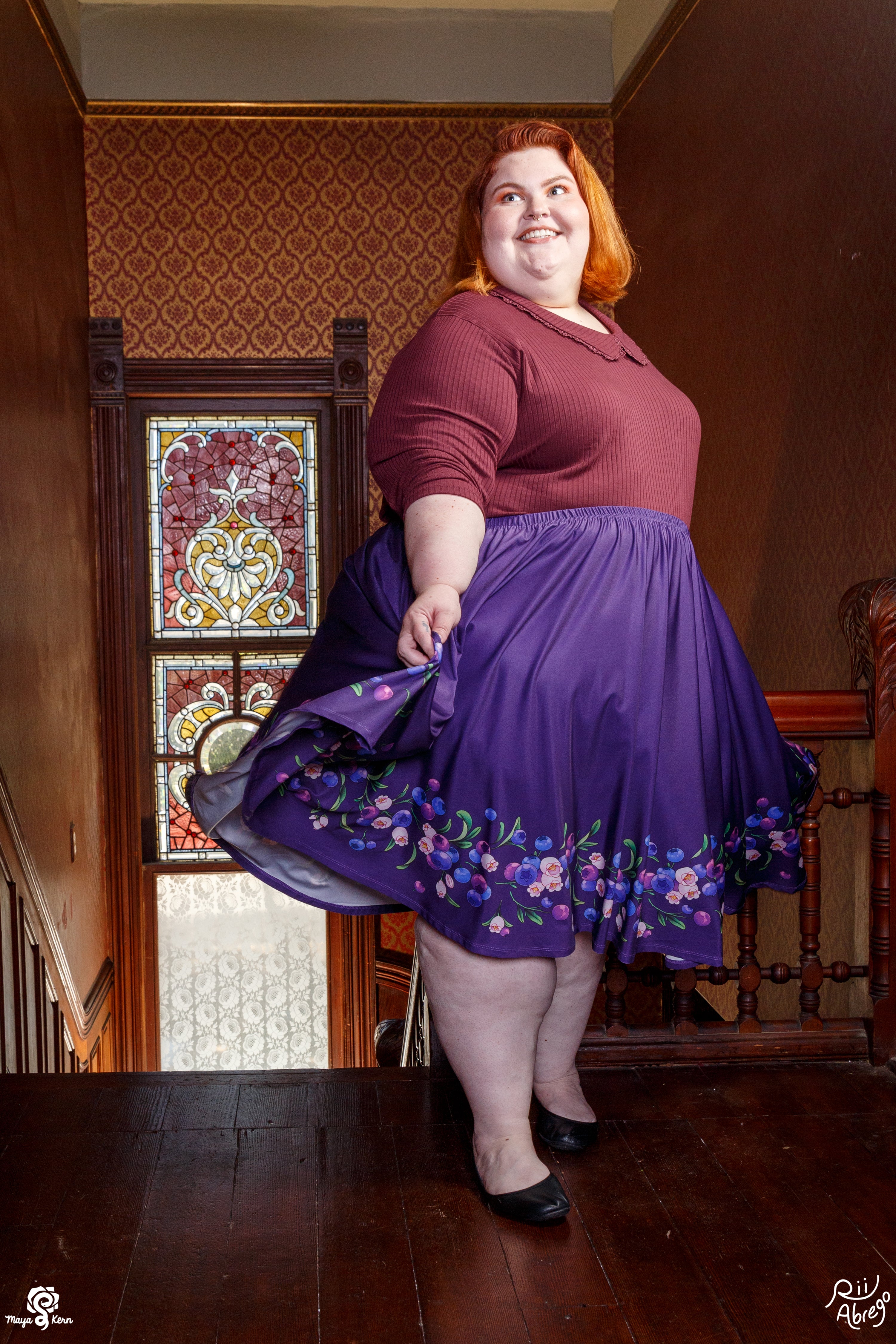 COLLAB: Rii Abrego Blueberry Midi Skirt