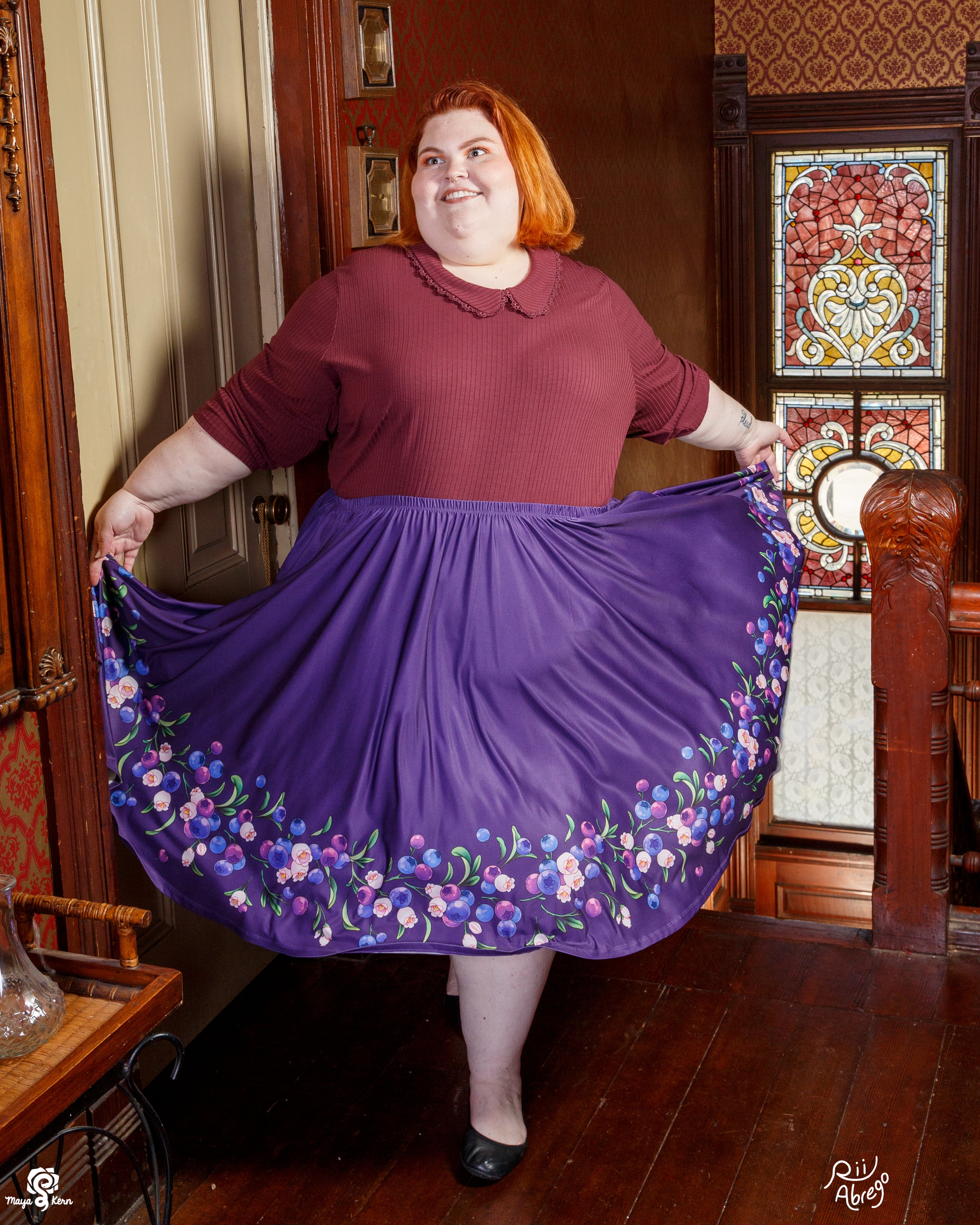 COLLAB: Rii Abrego Blueberry Midi Skirt