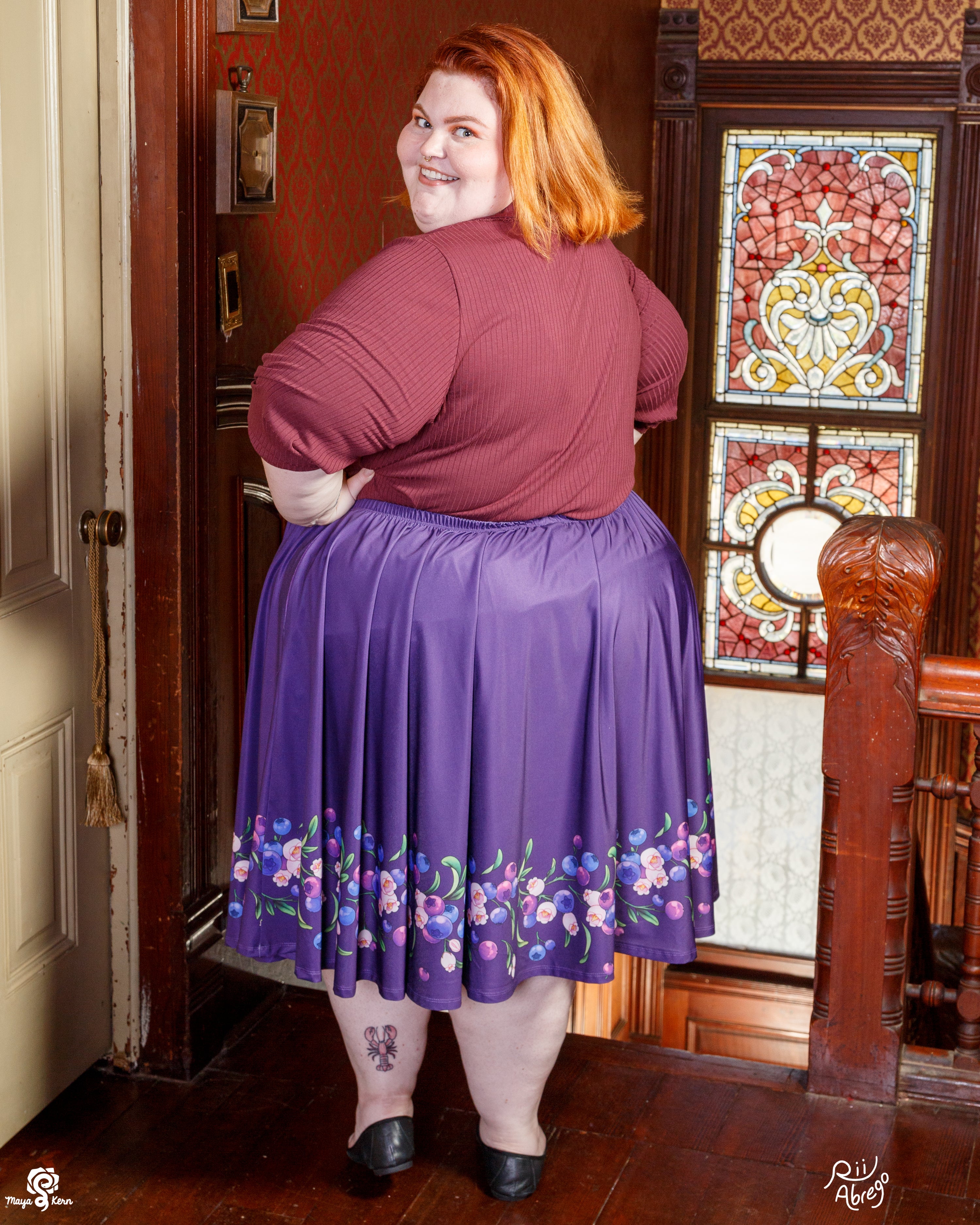 COLLAB: Rii Abrego Blueberry Midi Skirt