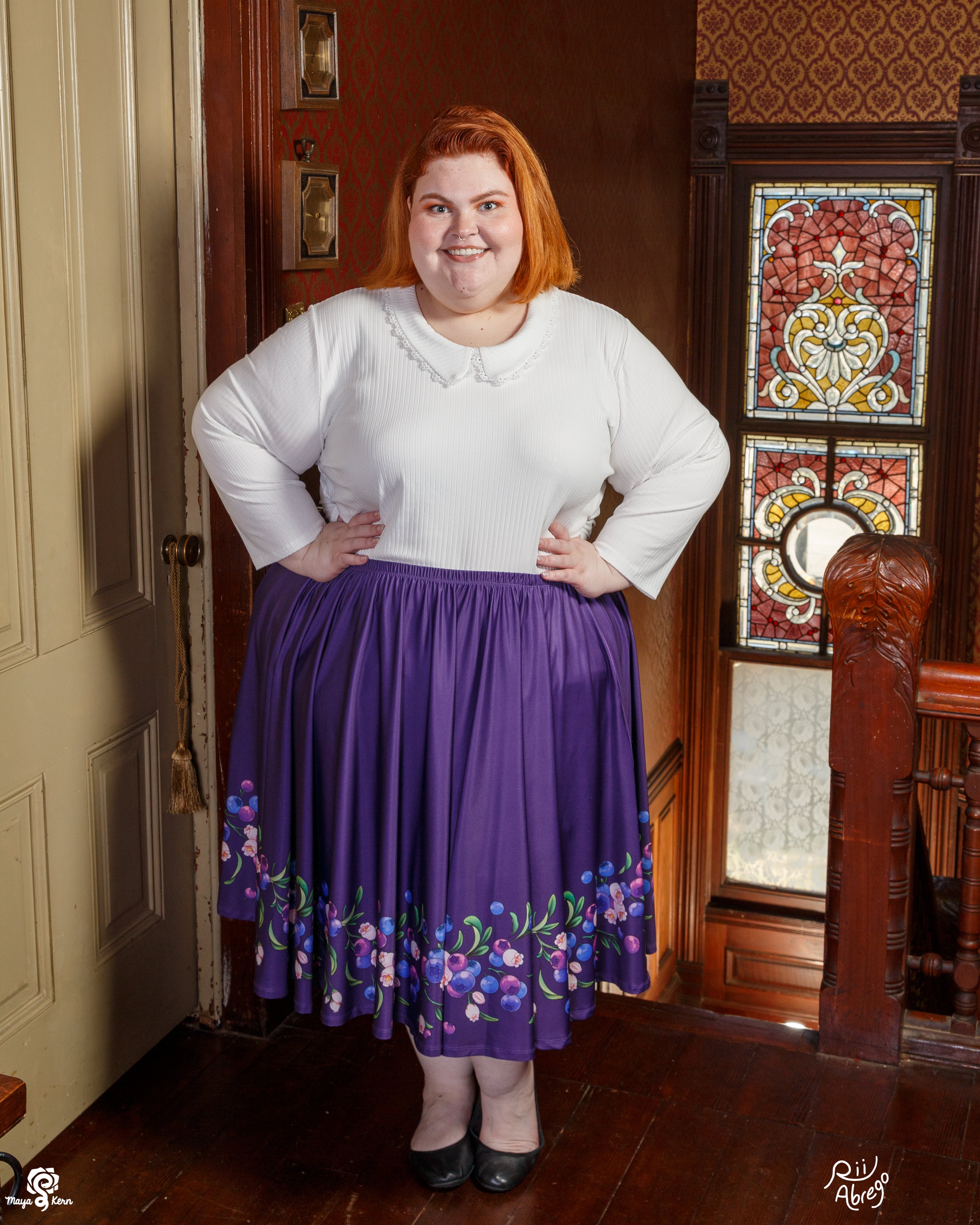 COLLAB: Rii Abrego Blueberry Midi Skirt