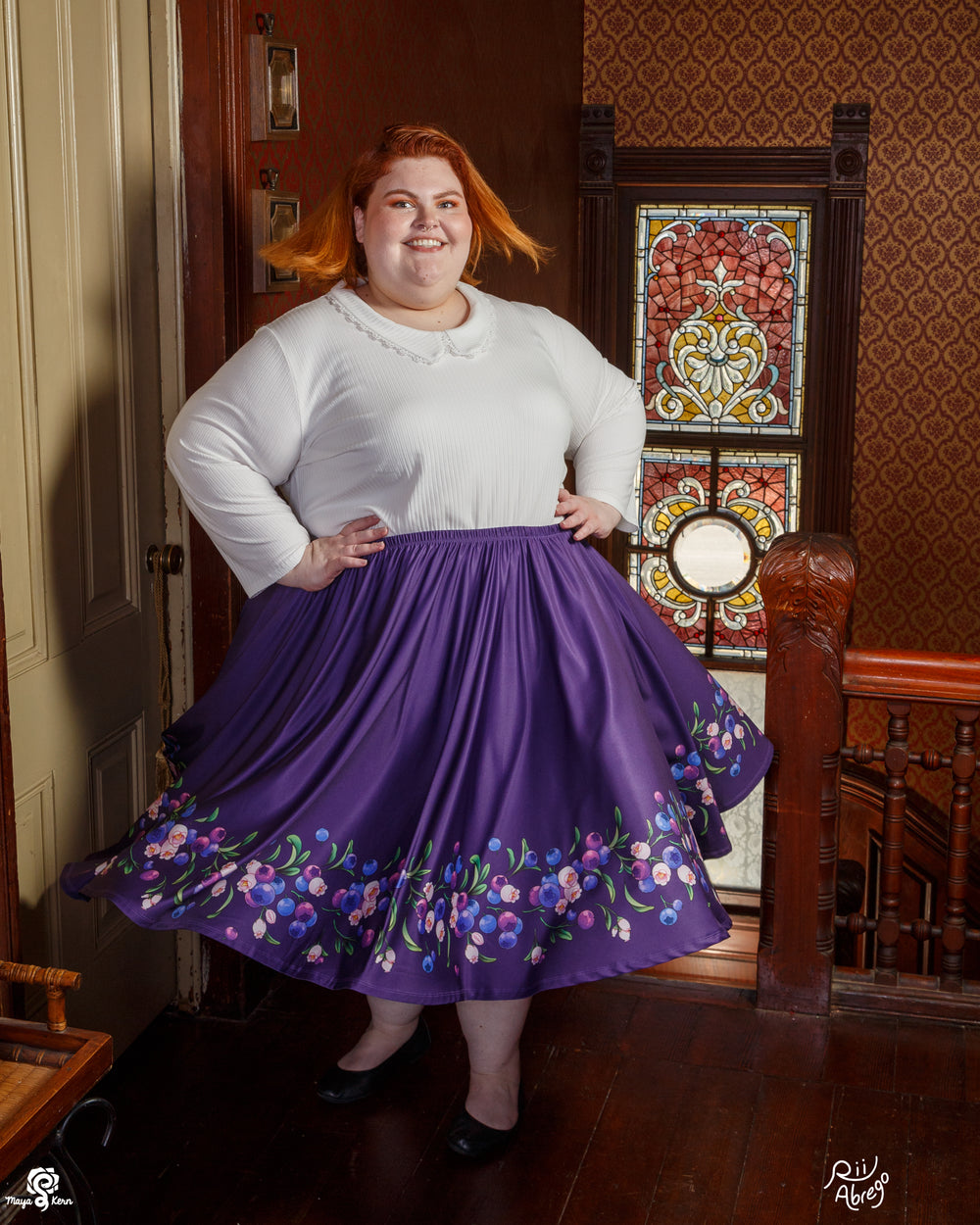 COLLAB: Rii Abrego Blueberry Midi Skirt