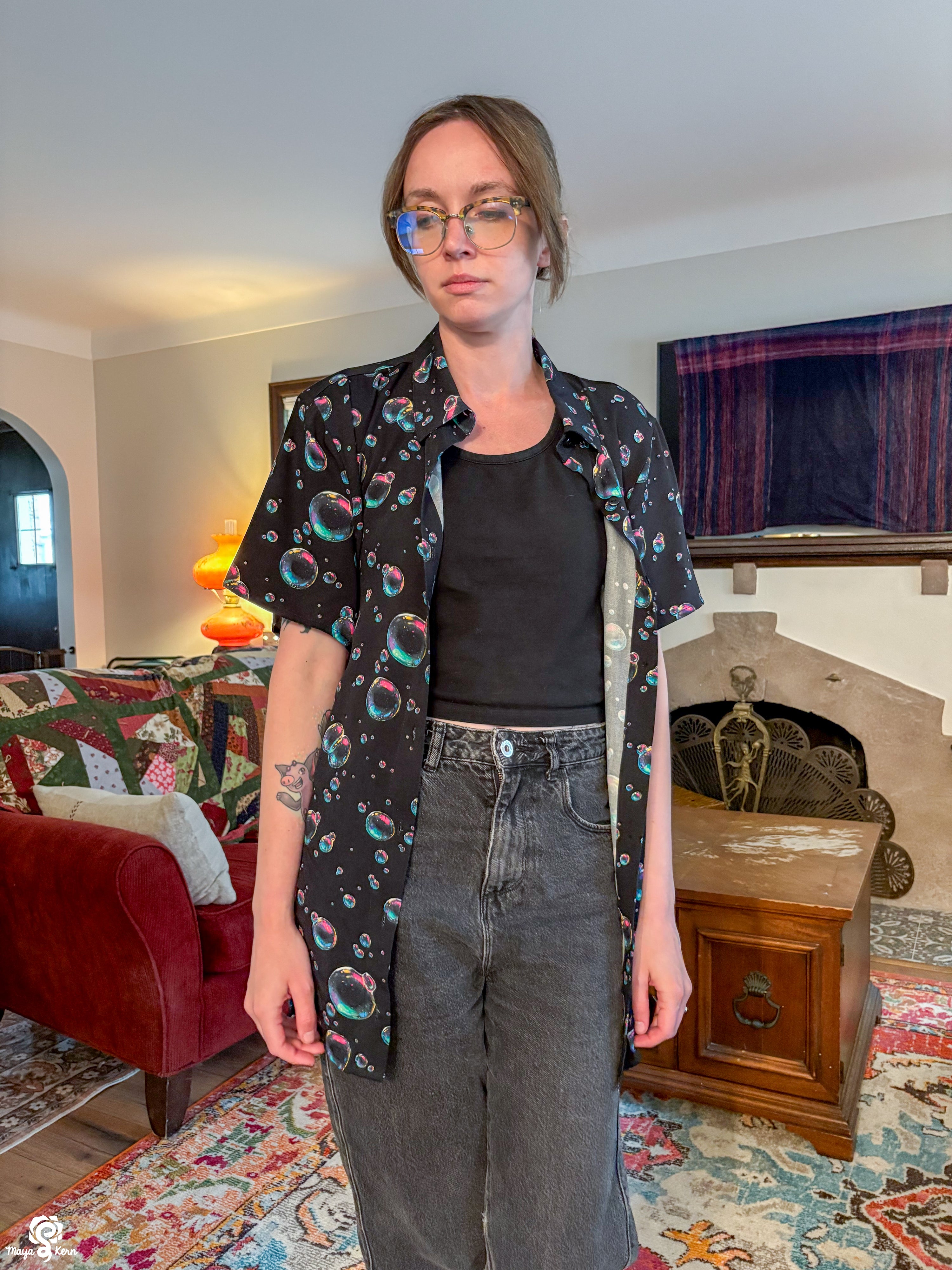 Bubbles Button-Up Shirt