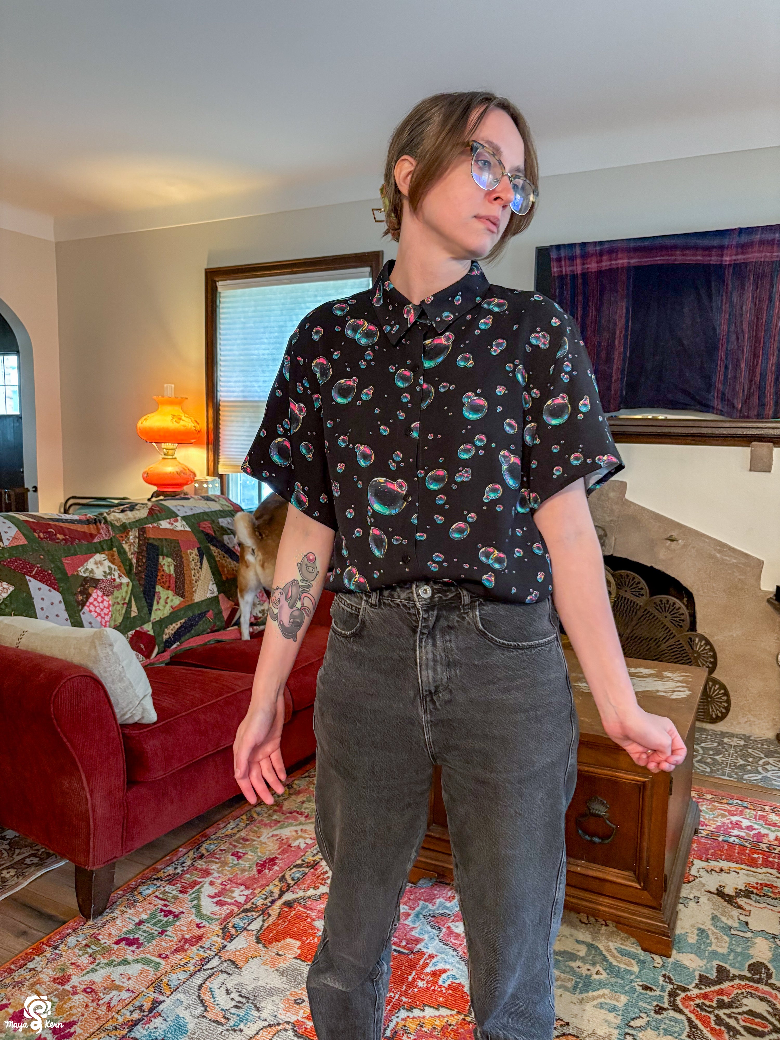 Bubbles Button-Up Shirt