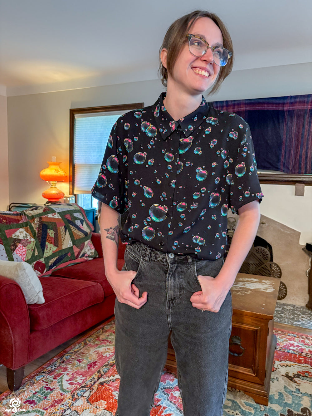 Bubbles Button-Up Shirt