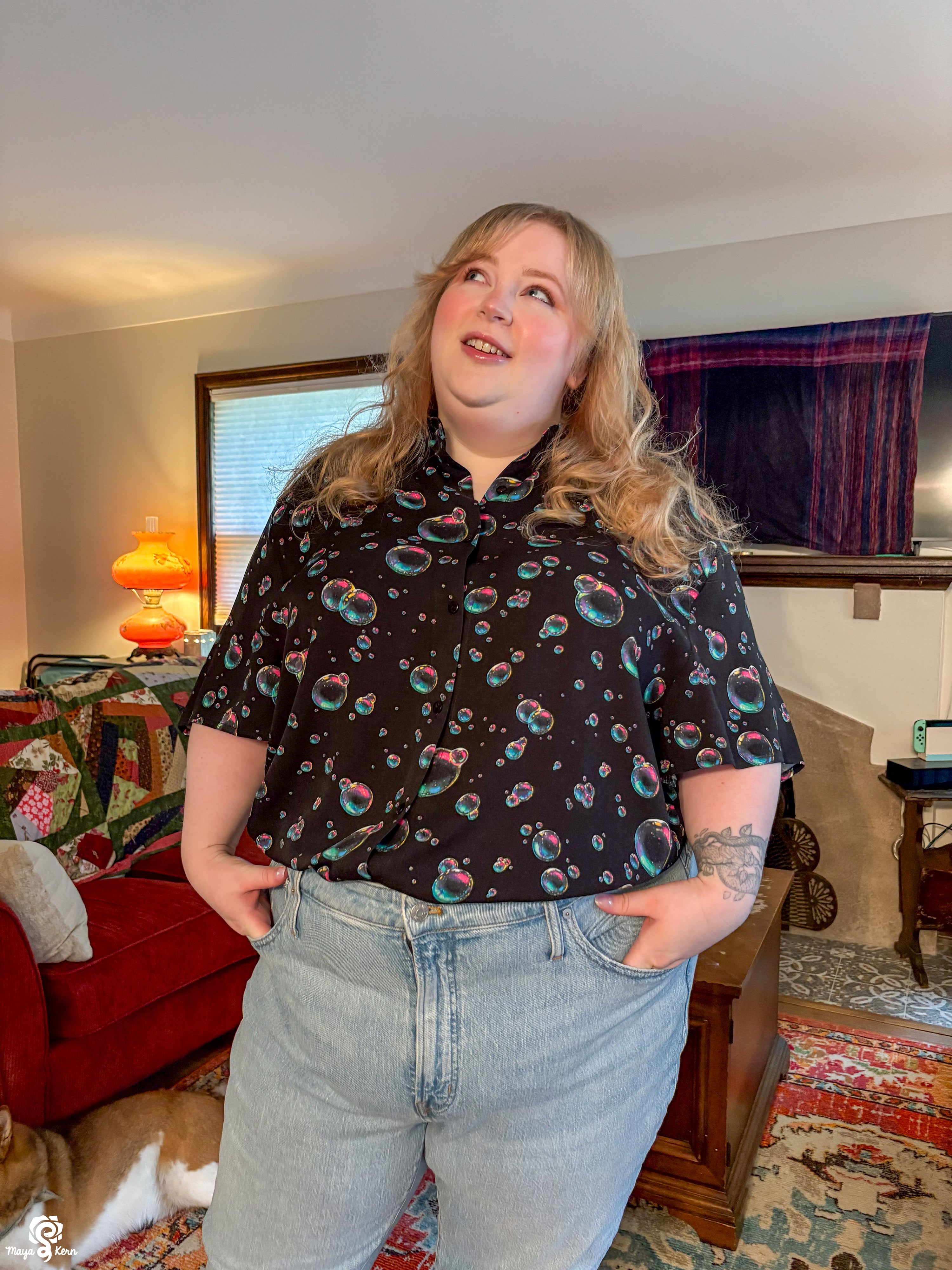 Bubbles Button-Up Shirt
