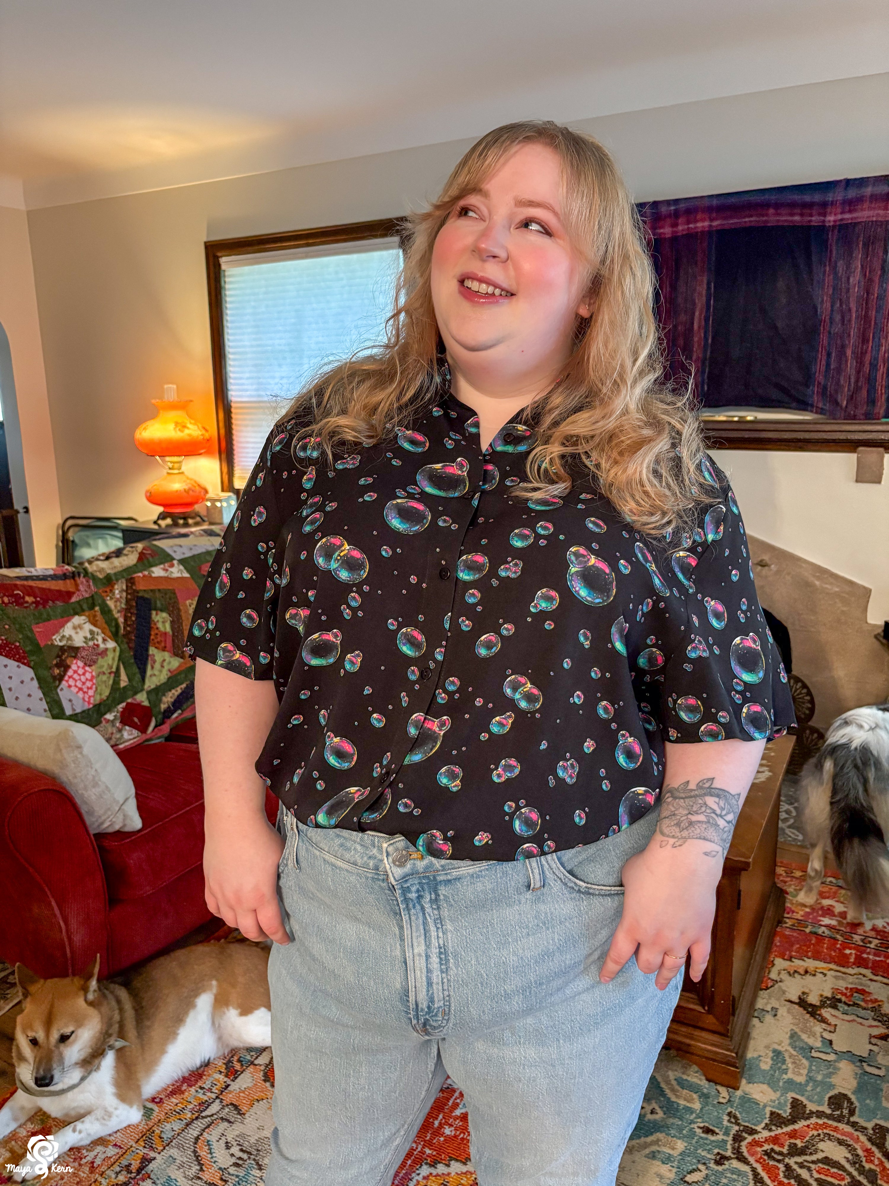 Bubbles Button-Up Shirt