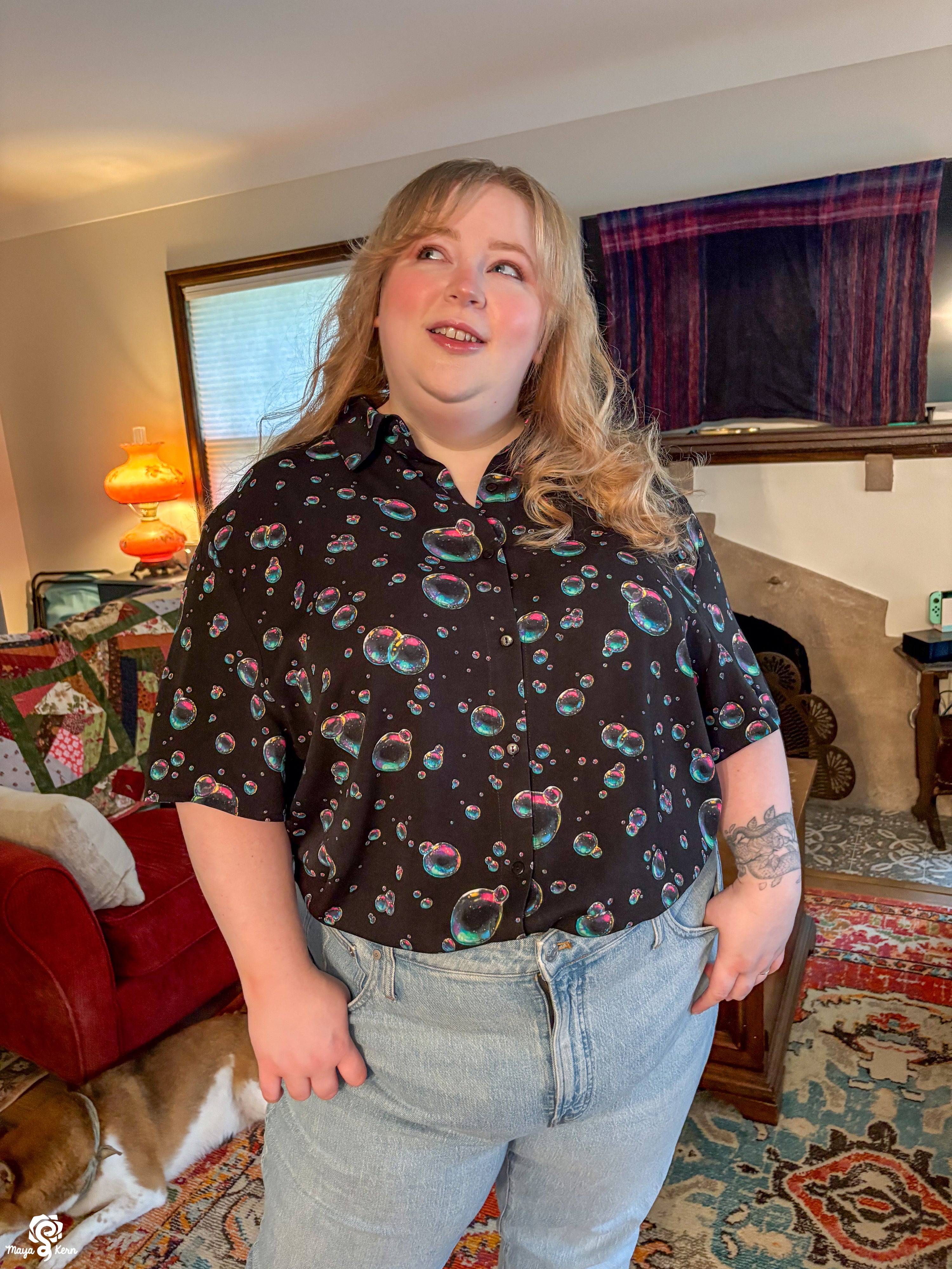 Bubbles Button-Up Shirt