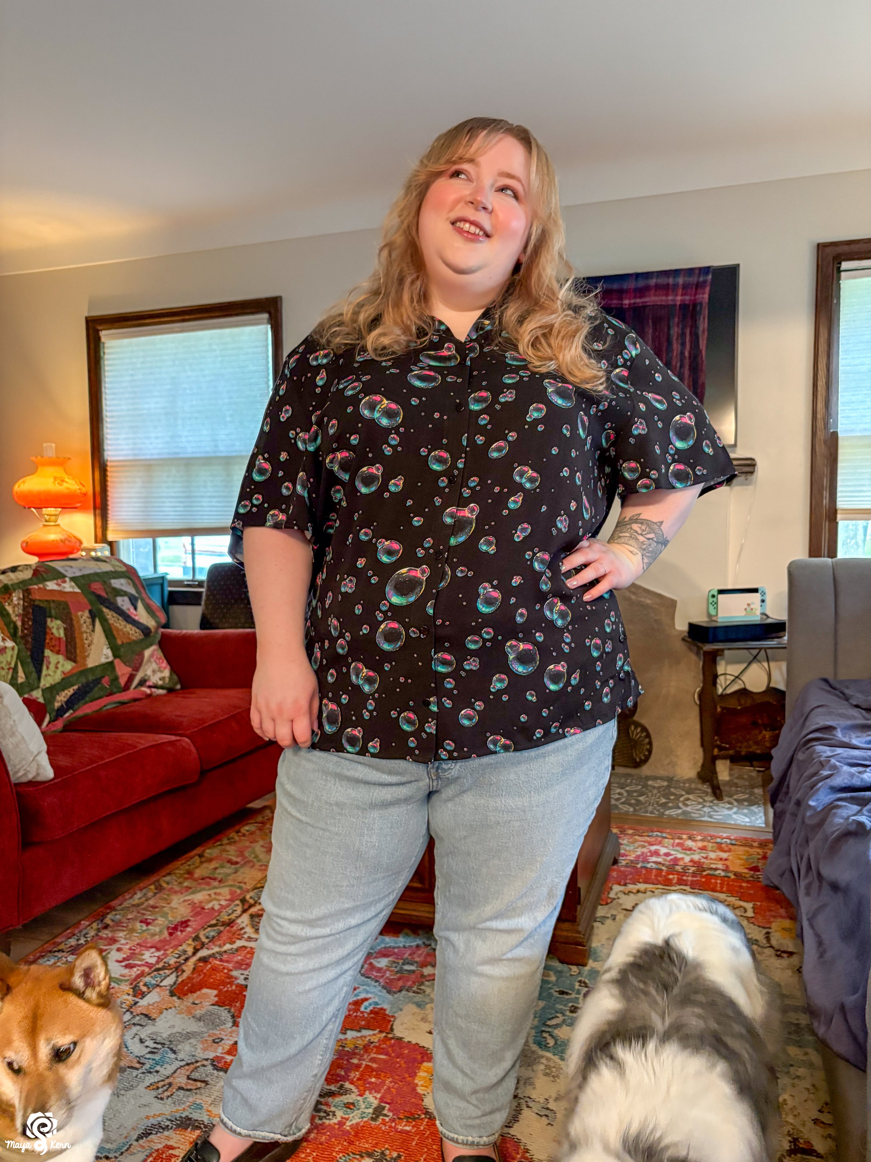 Bubbles Button-Up Shirt