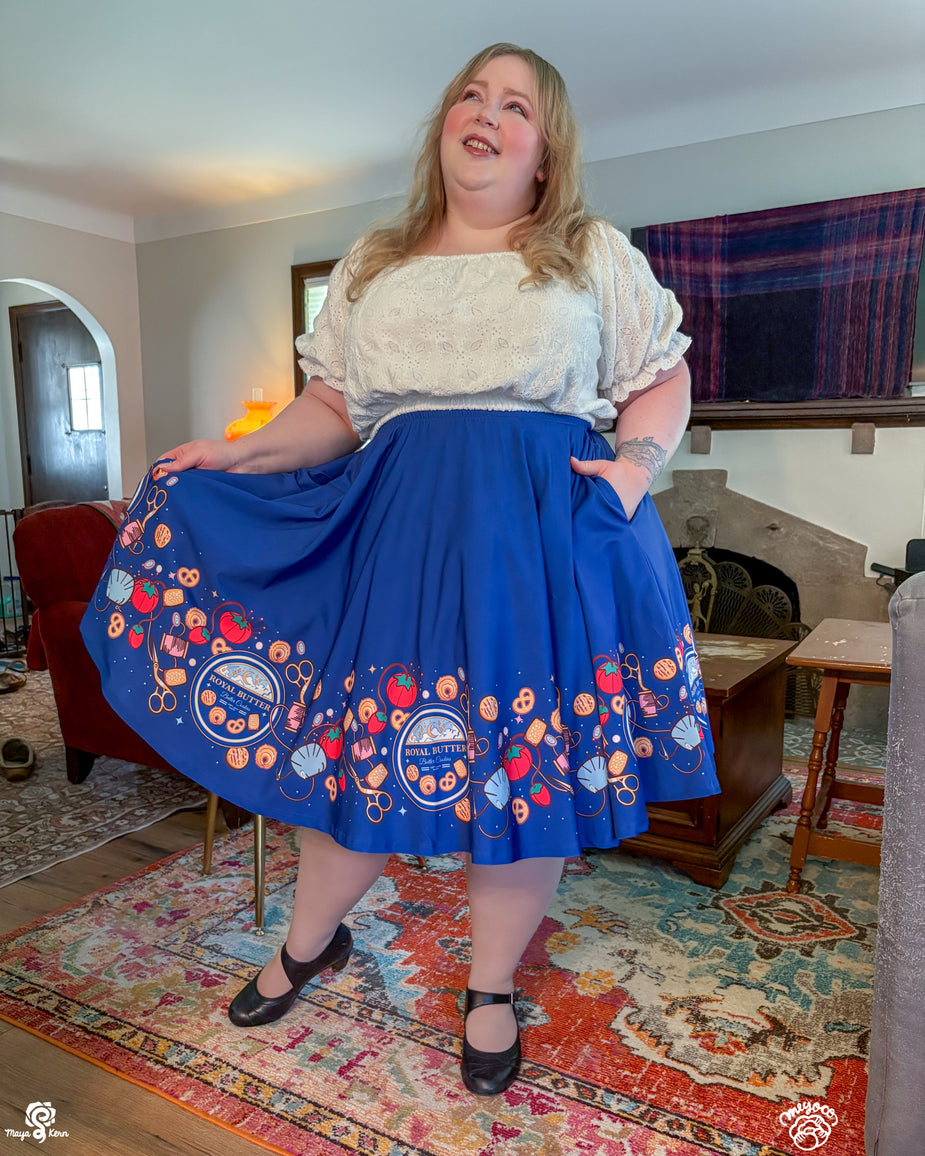 COLLAB: Meyoco Lapis Waves Midi Skirt