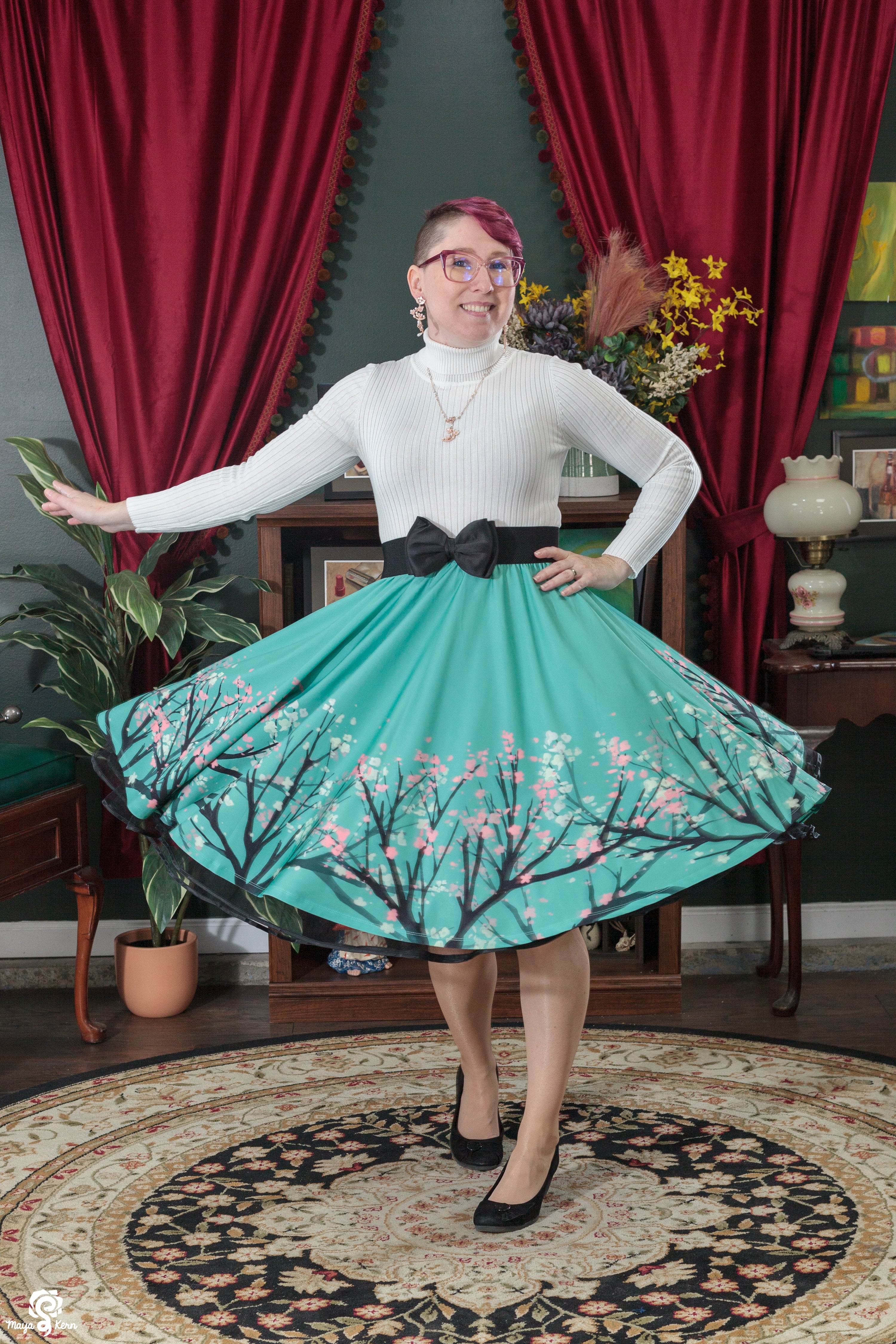 Cherry Tree Midi Skirt