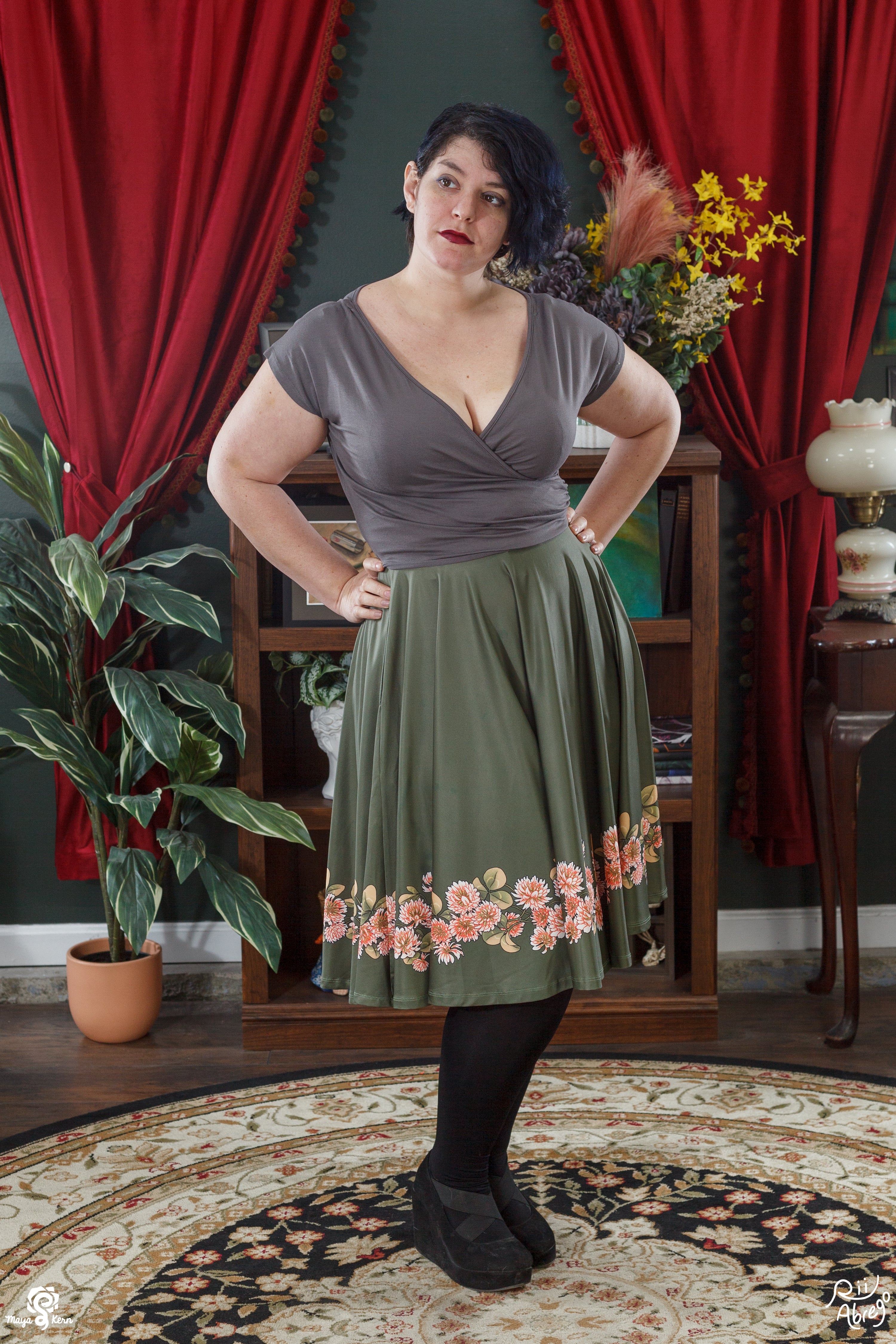 Collab Rii Abrego Clovers Midi Skirt Final Sale