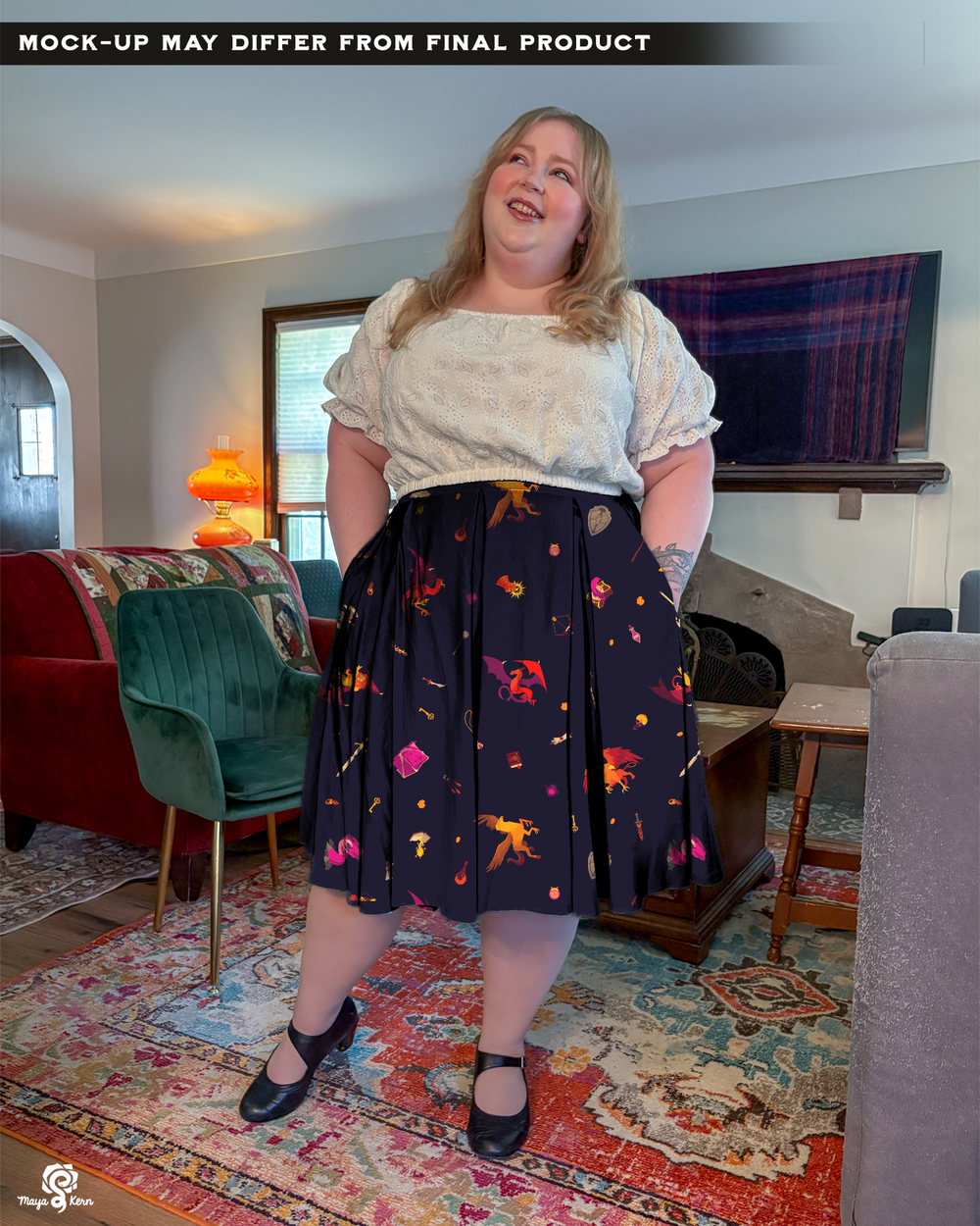 [PREORDER] Dungeon Delver Cotton Pleated Midi Skirt