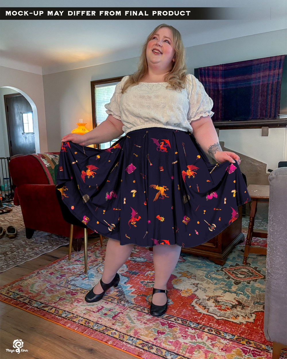 [PREORDER] Dungeon Delver Cotton Pleated Midi Skirt