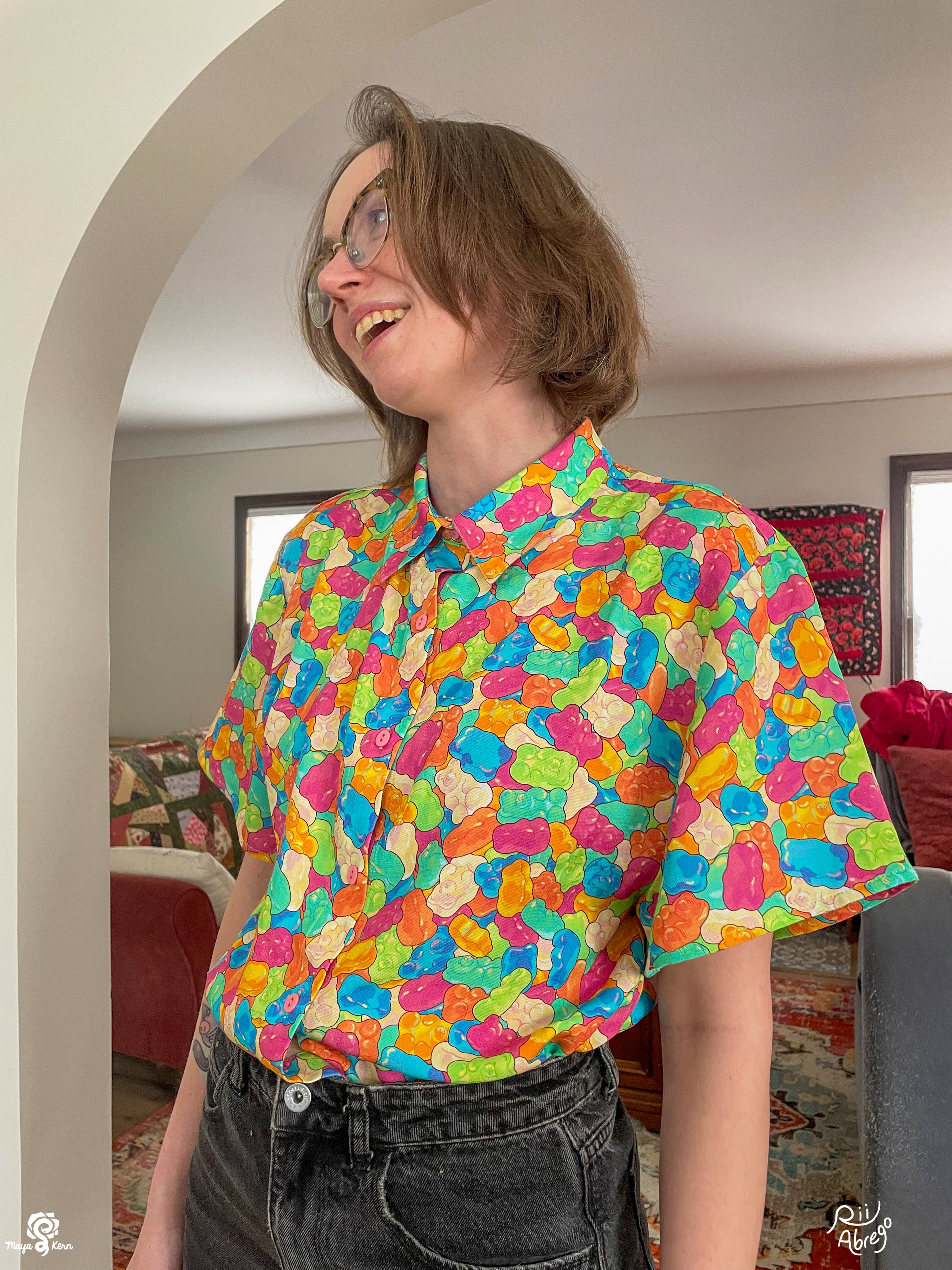 COLLAB: Rii Abrego Gummy Bears Button Up Shirt