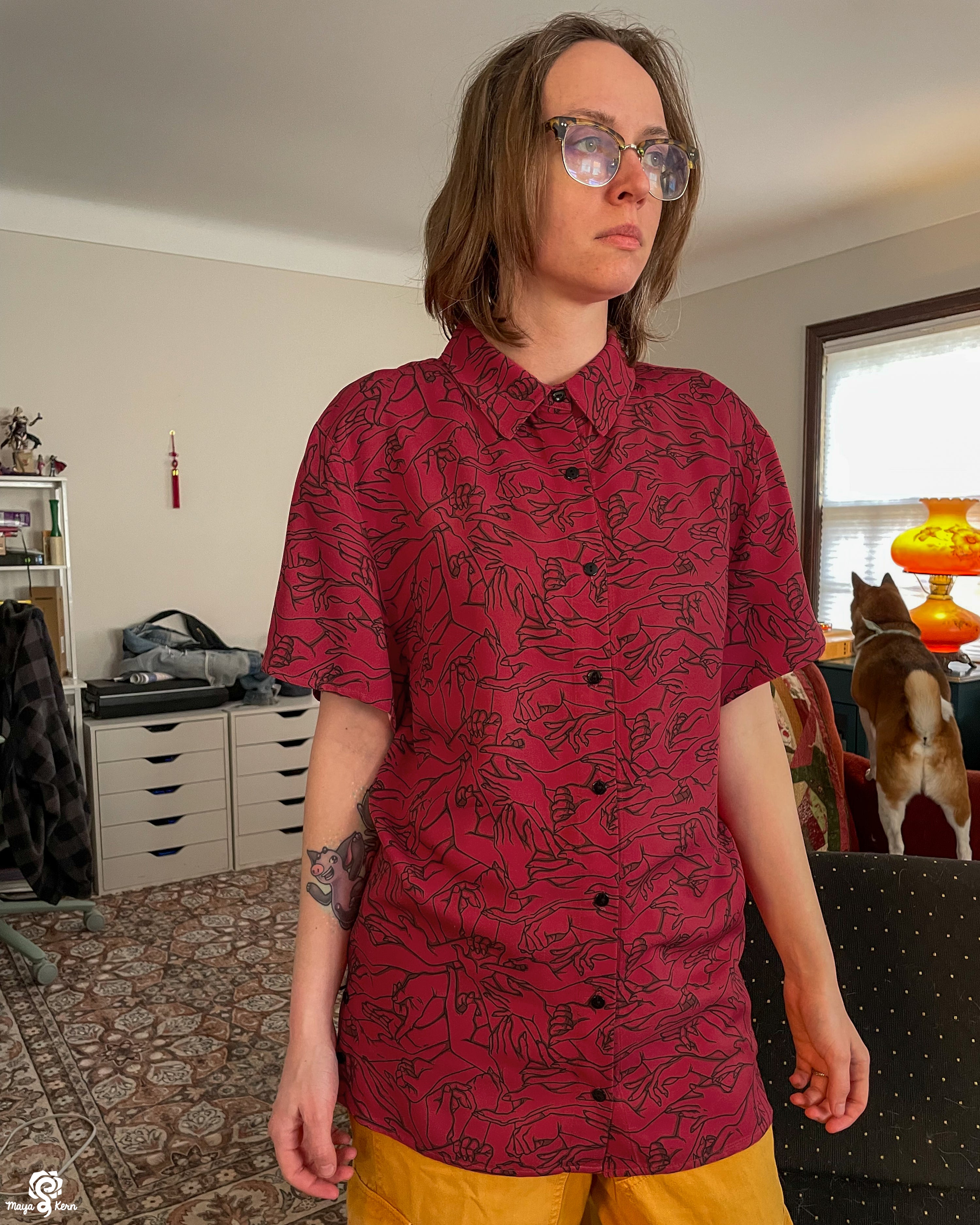 Hands (Red) Button Up Shirt
