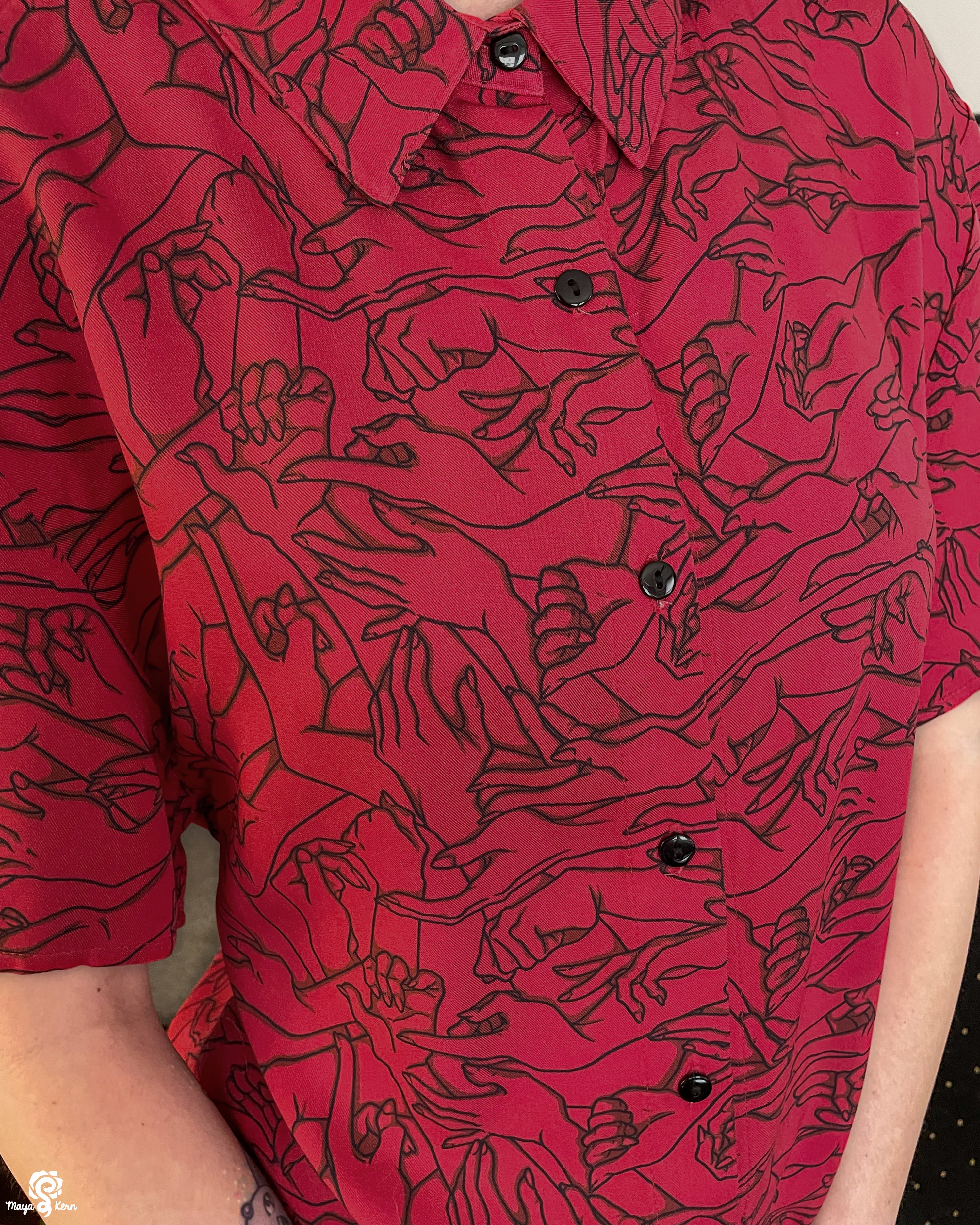 Hands (Red) Button Up Shirt