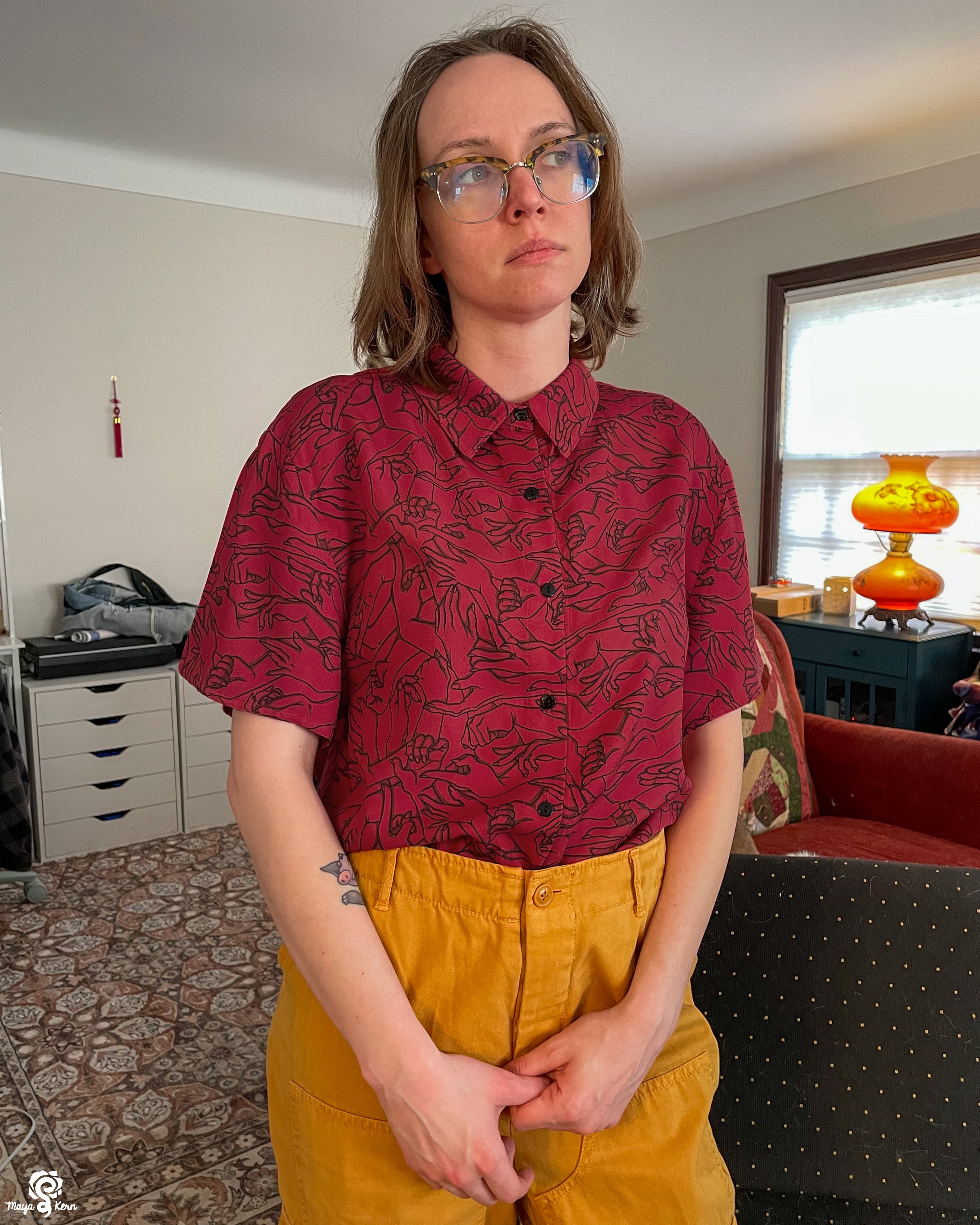Hands (Red) Button Up Shirt