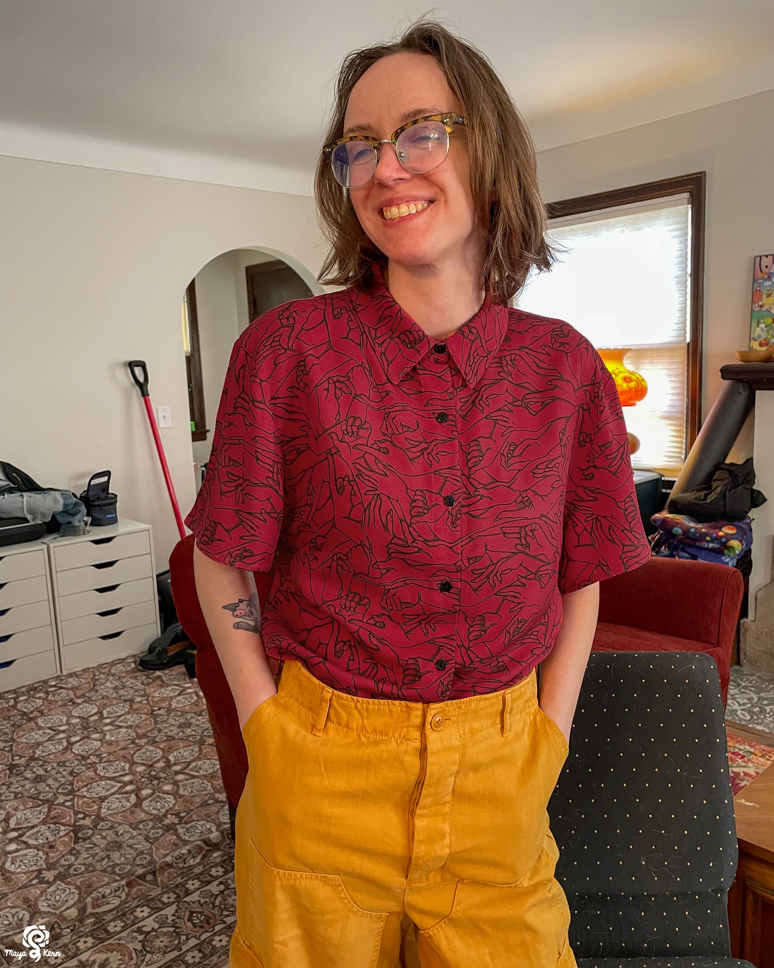 Hands (Red) Button Up Shirt