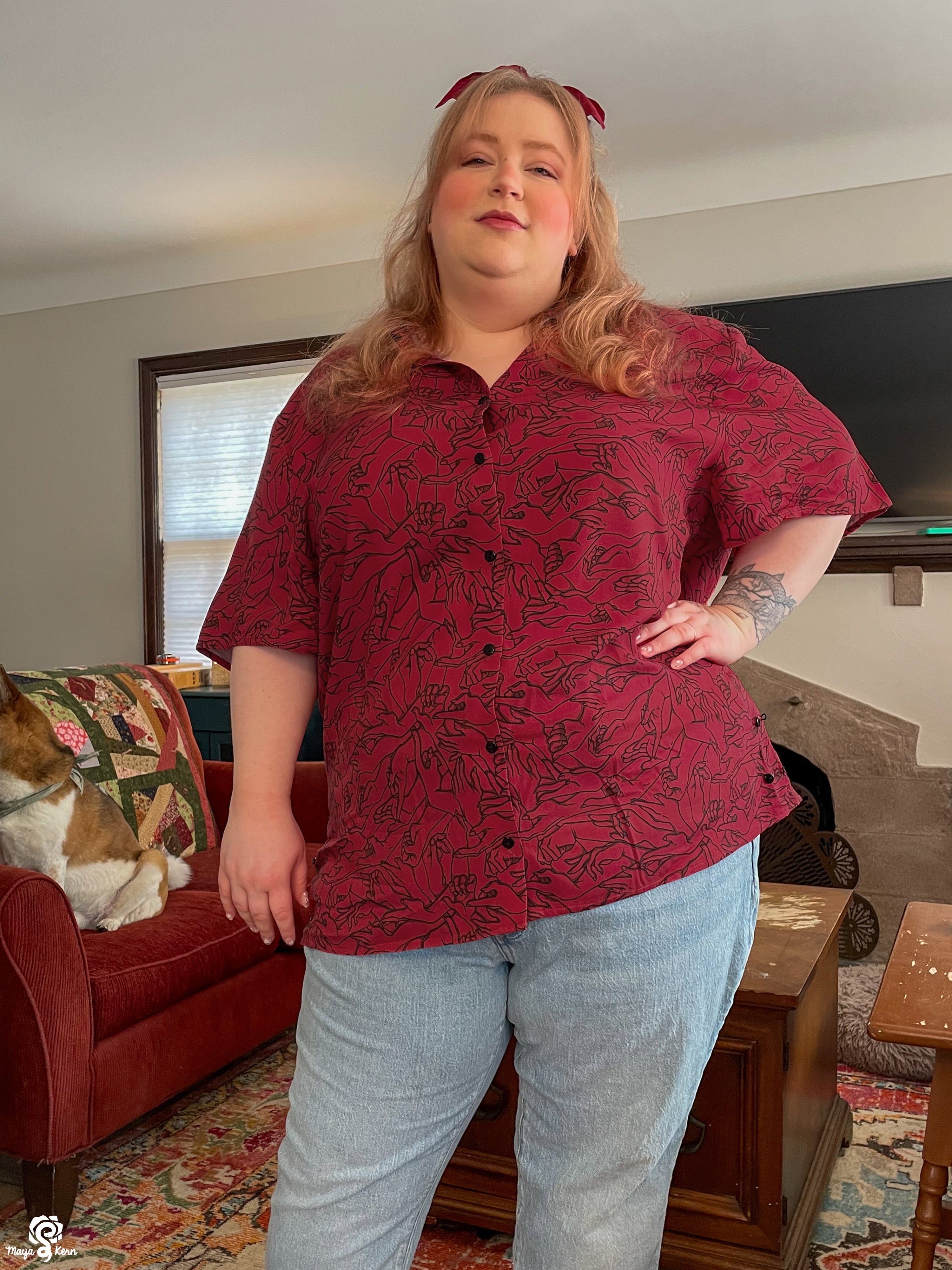 Hands (Red) Button Up Shirt