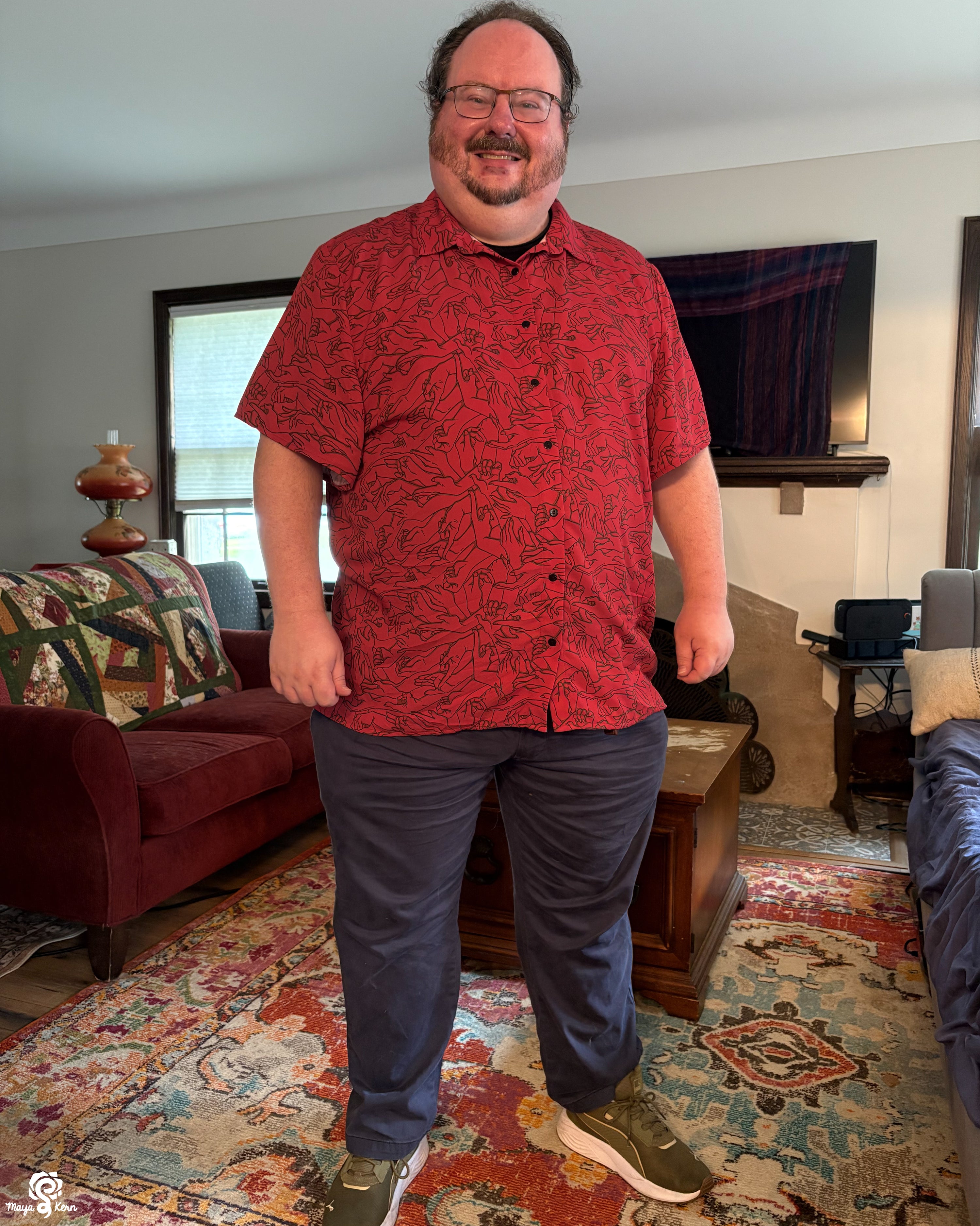 Hands (Red) Button Up Shirt