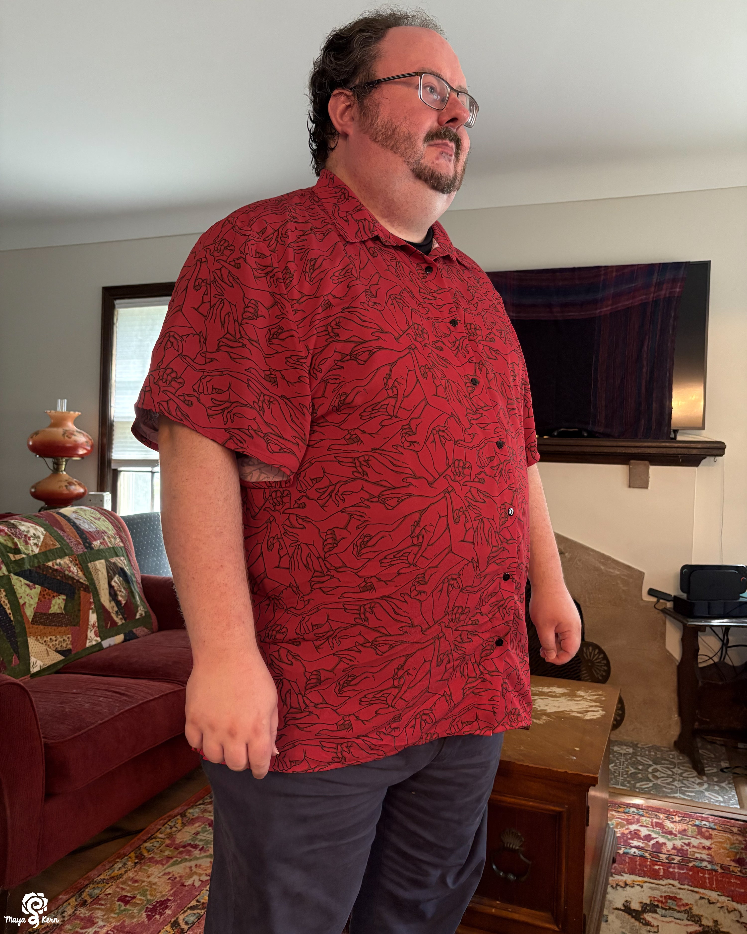 Hands (Red) Button Up Shirt