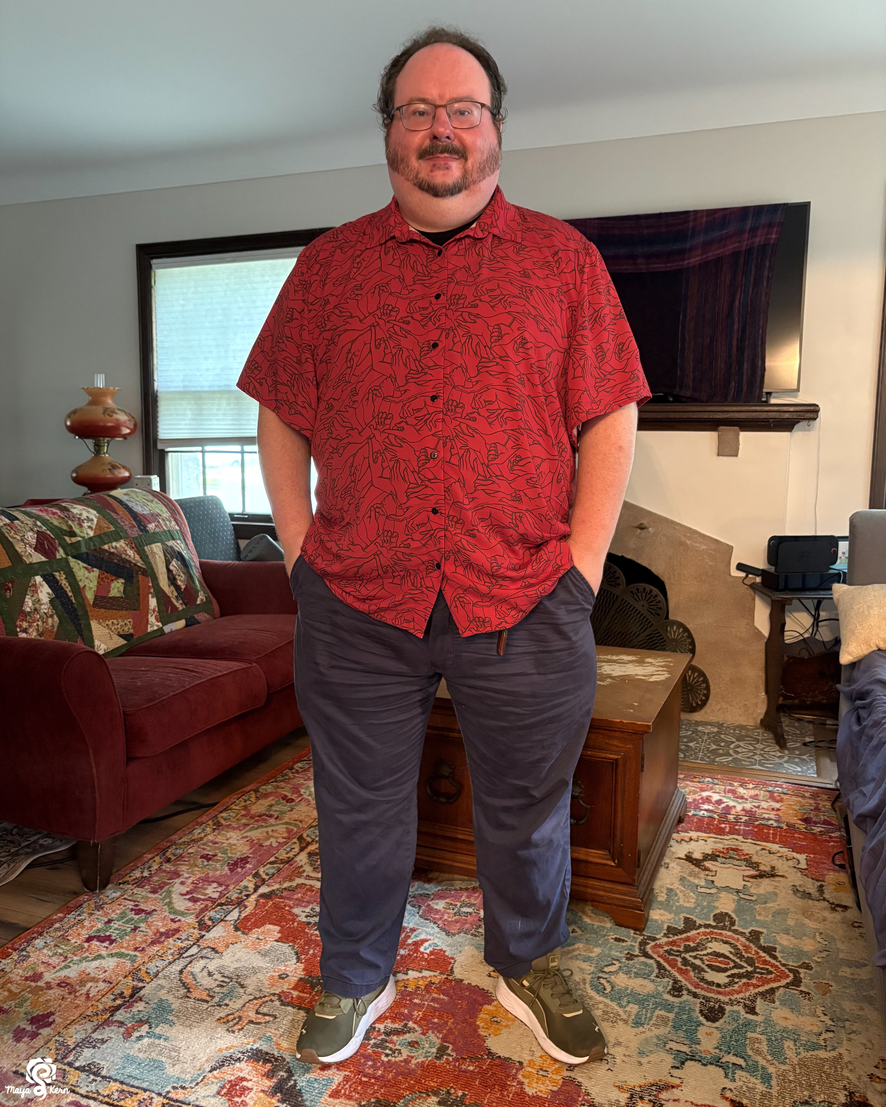 Hands (Red) Button Up Shirt