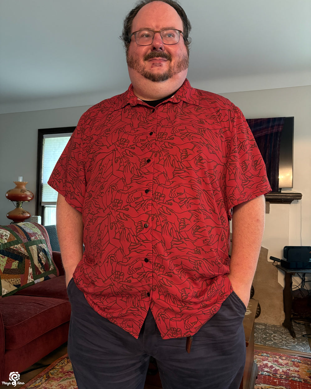 Hands (Red) Button Up Shirt