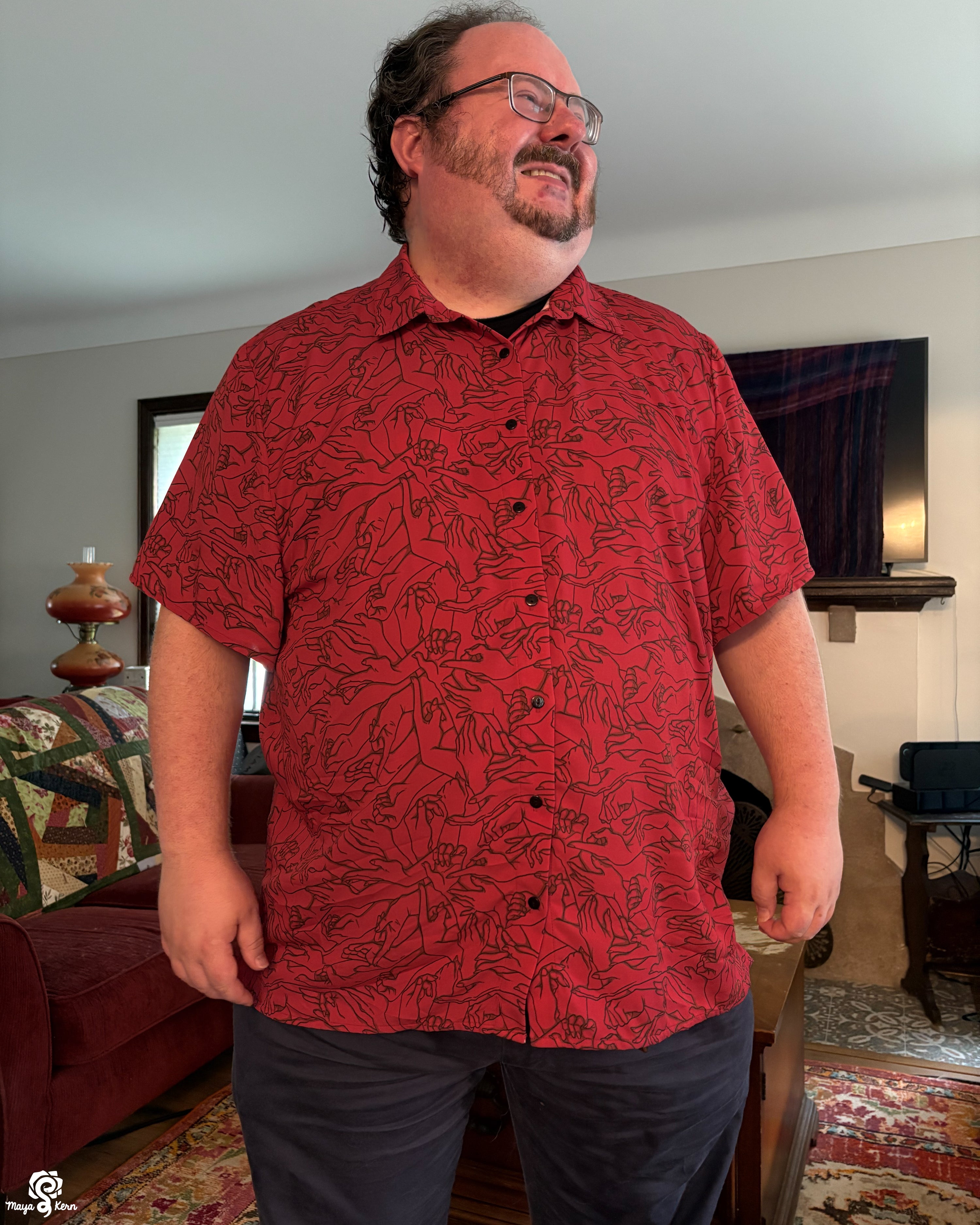 Hands (Red) Button Up Shirt