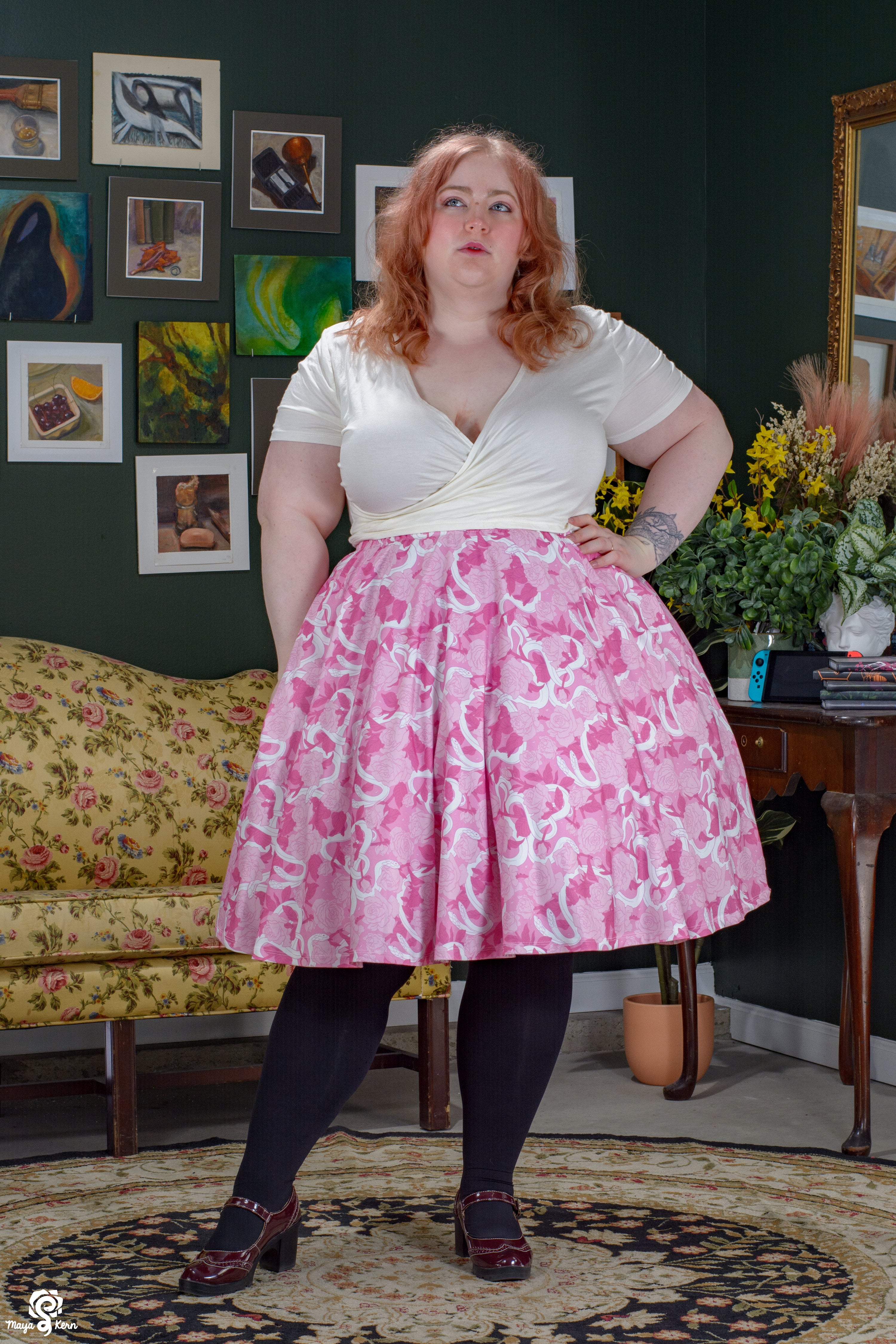 Hiss from a Rose: Valentine Midi Skirt - Final Sale