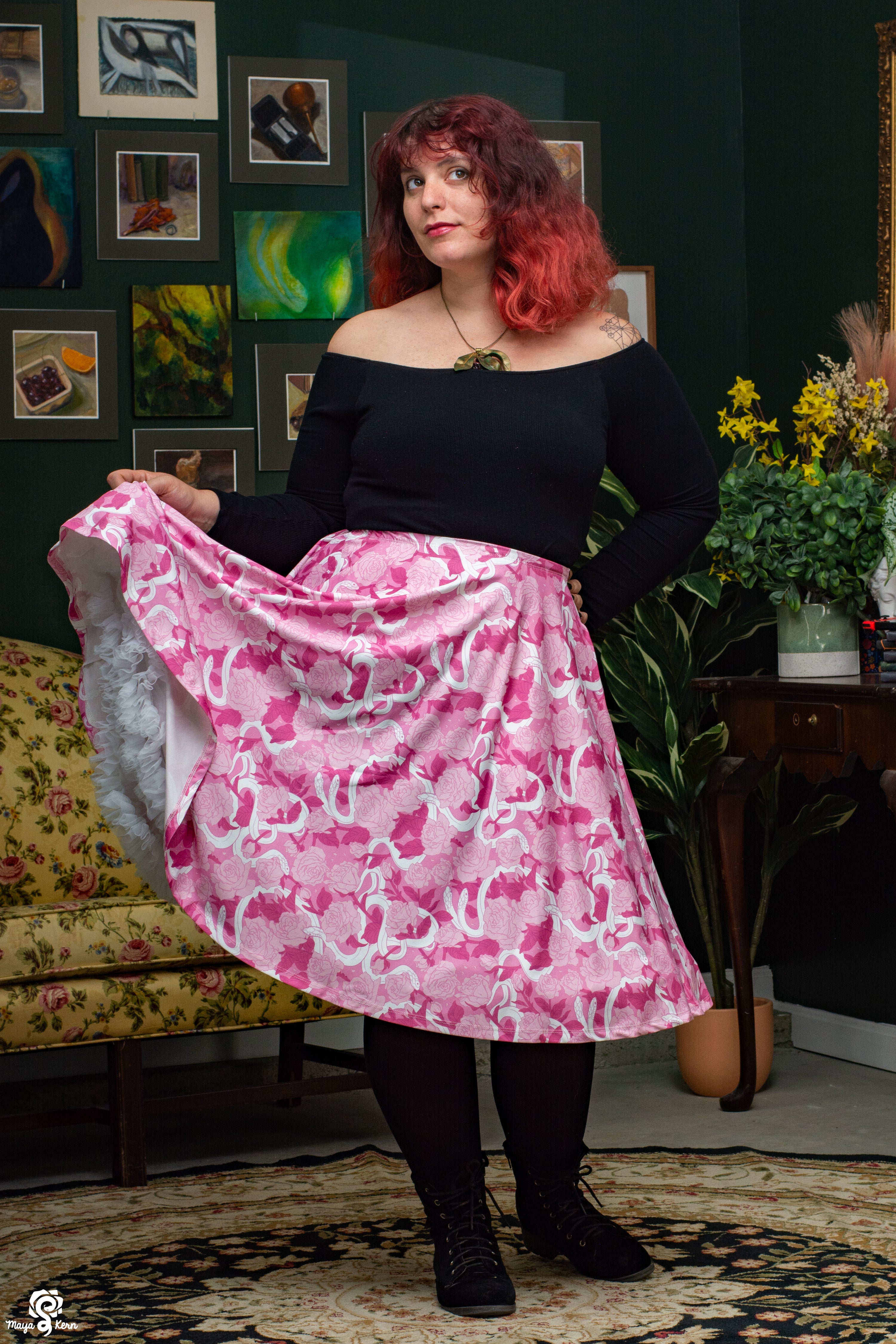 Hiss from a Rose: Valentine Midi Skirt - Final Sale