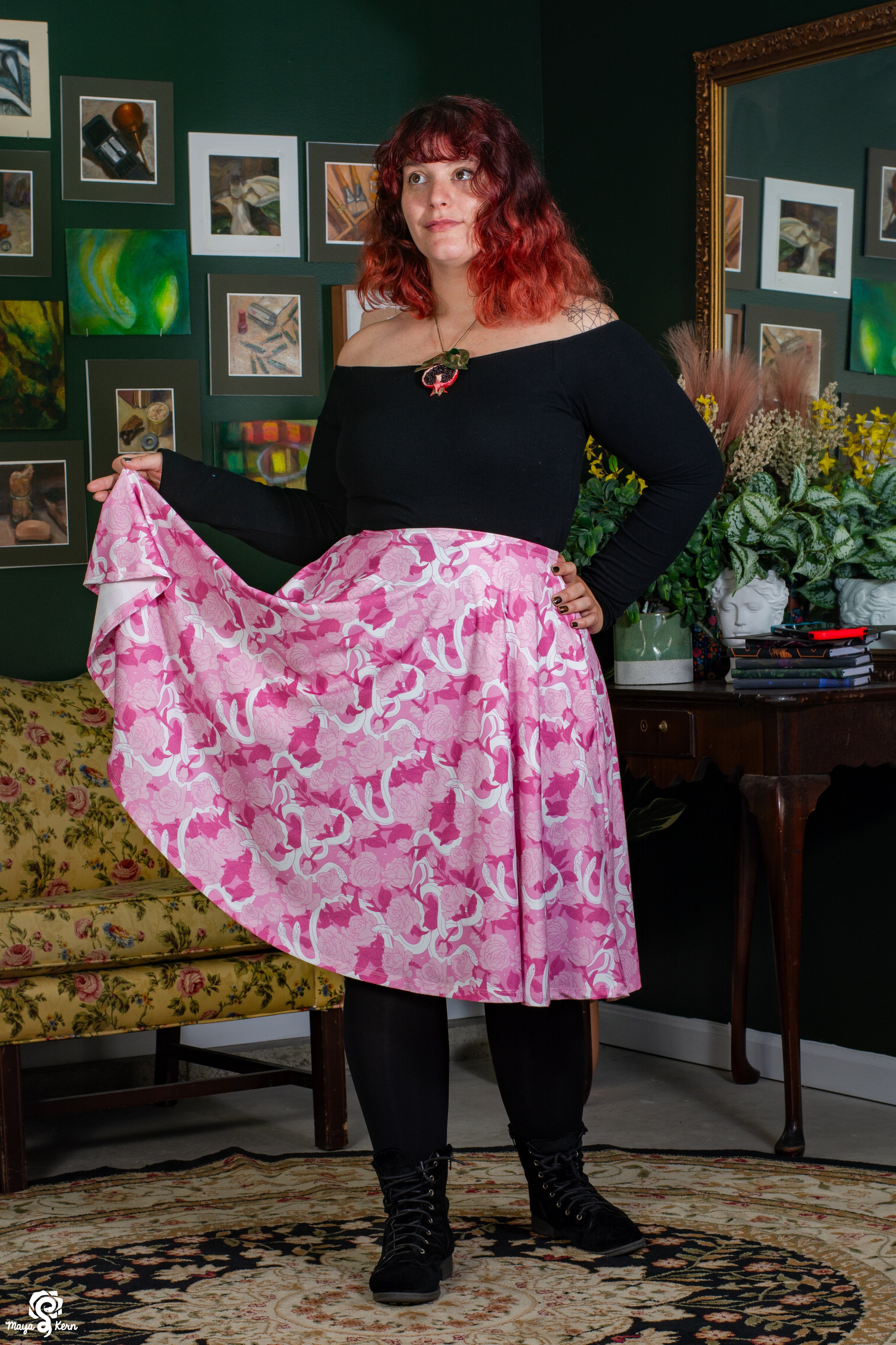 Hiss from a Rose: Valentine Midi Skirt