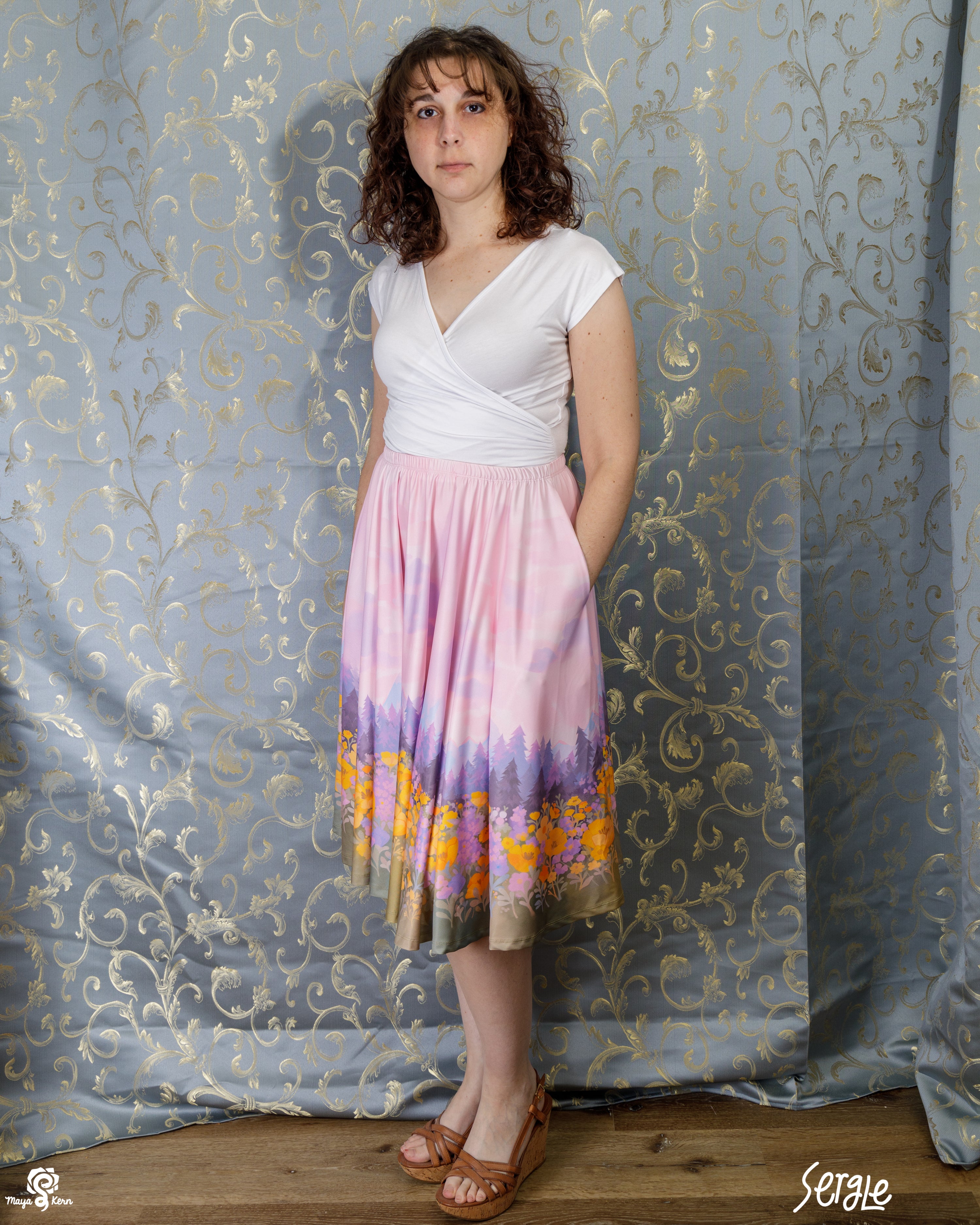 COLLAB: Sergle Meadow Midi Skirt