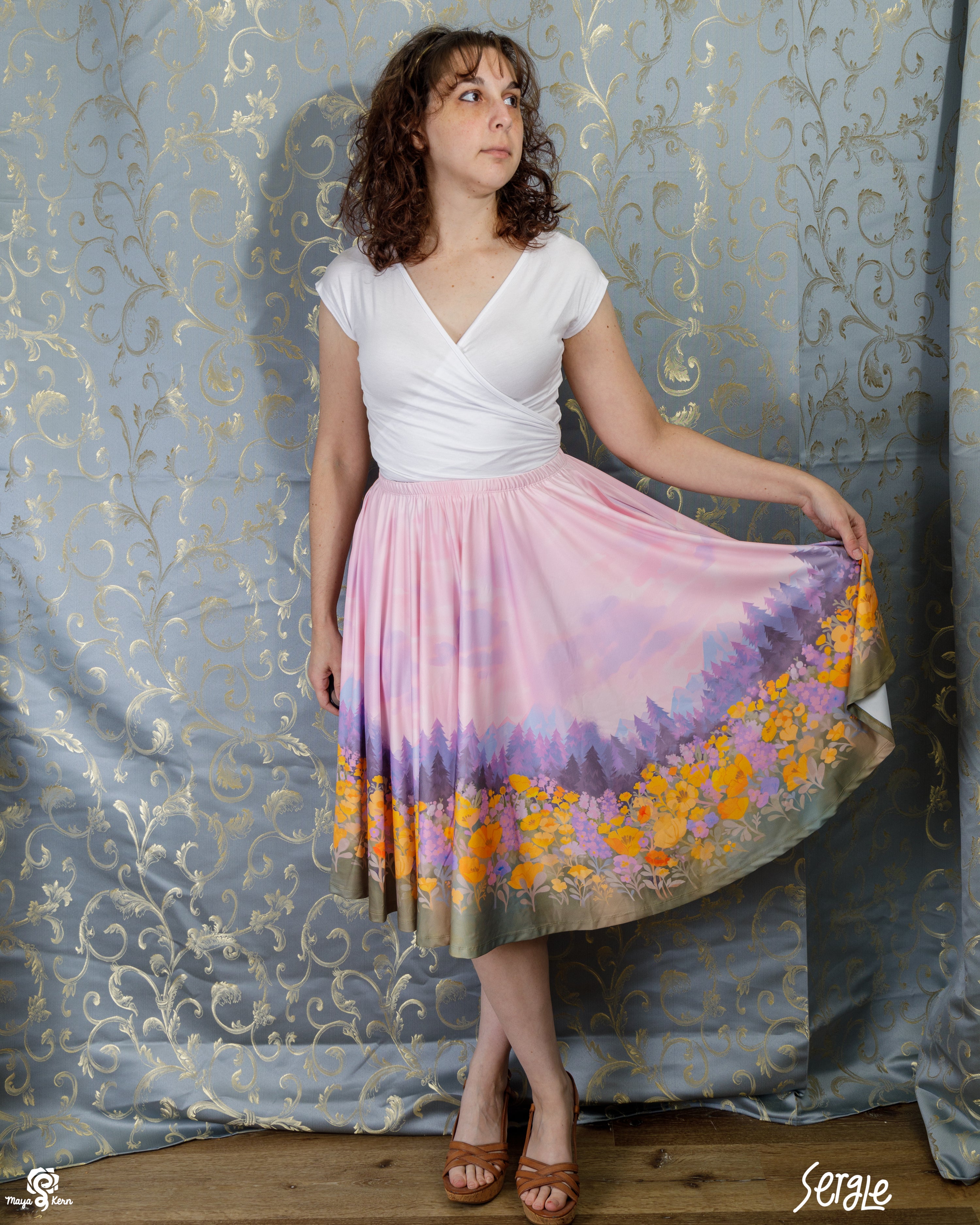 COLLAB: Sergle Meadow Midi Skirt