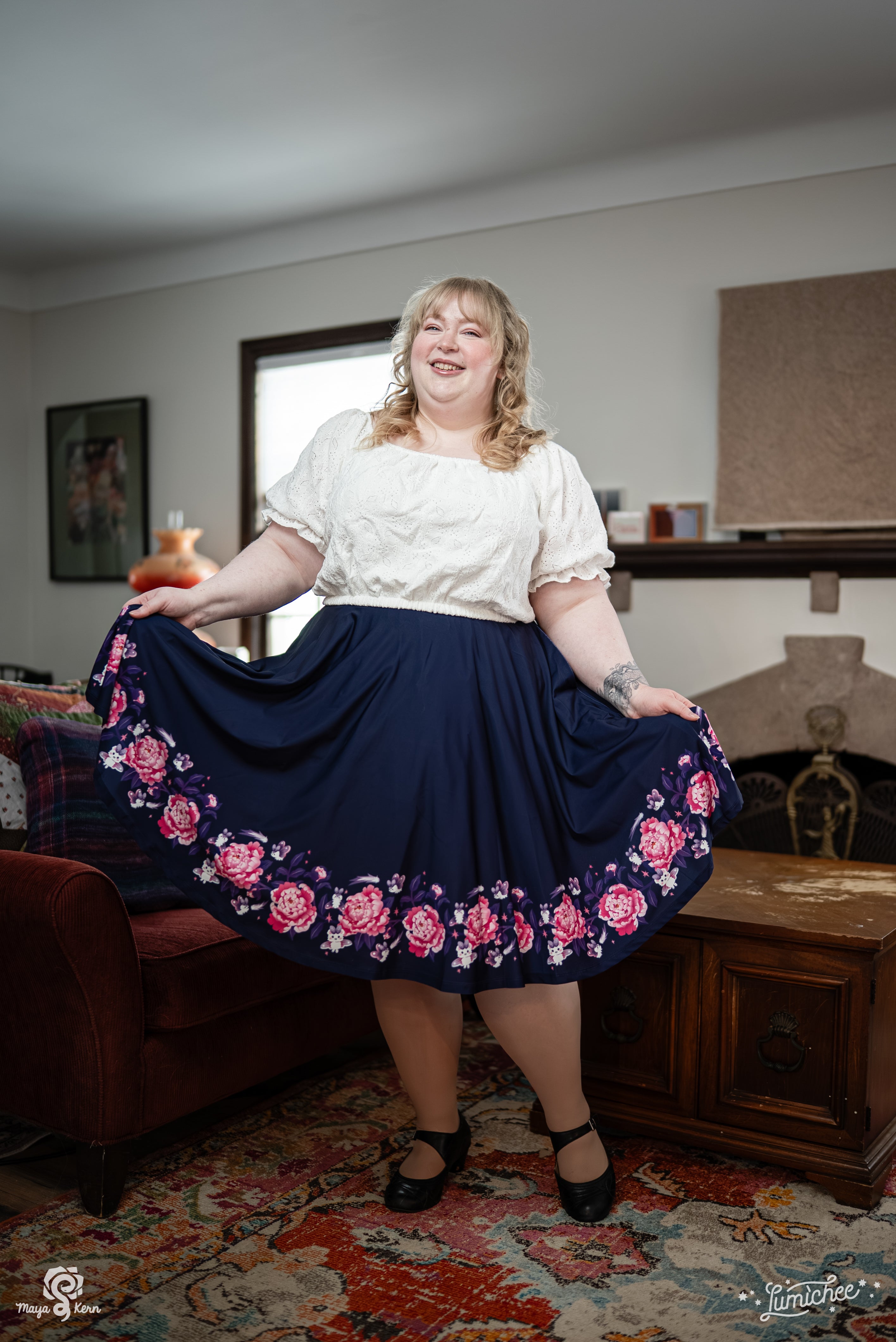 COLLAB: Lumichee — Mouse Moth Midi Skirt – Maya Kern