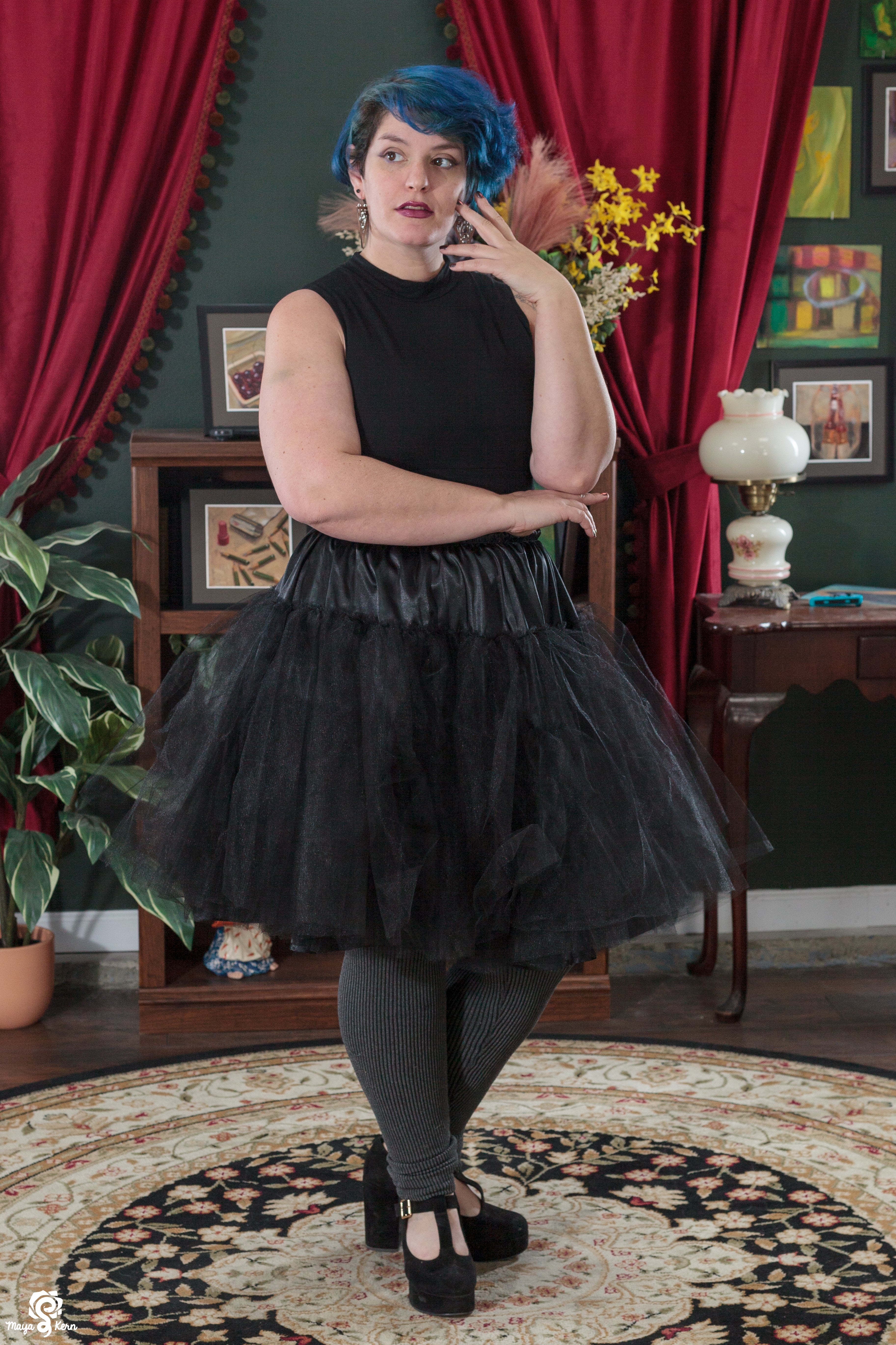 Mini Petticoat Skirt Plus Size Black Petticoat Cotton Petticoat