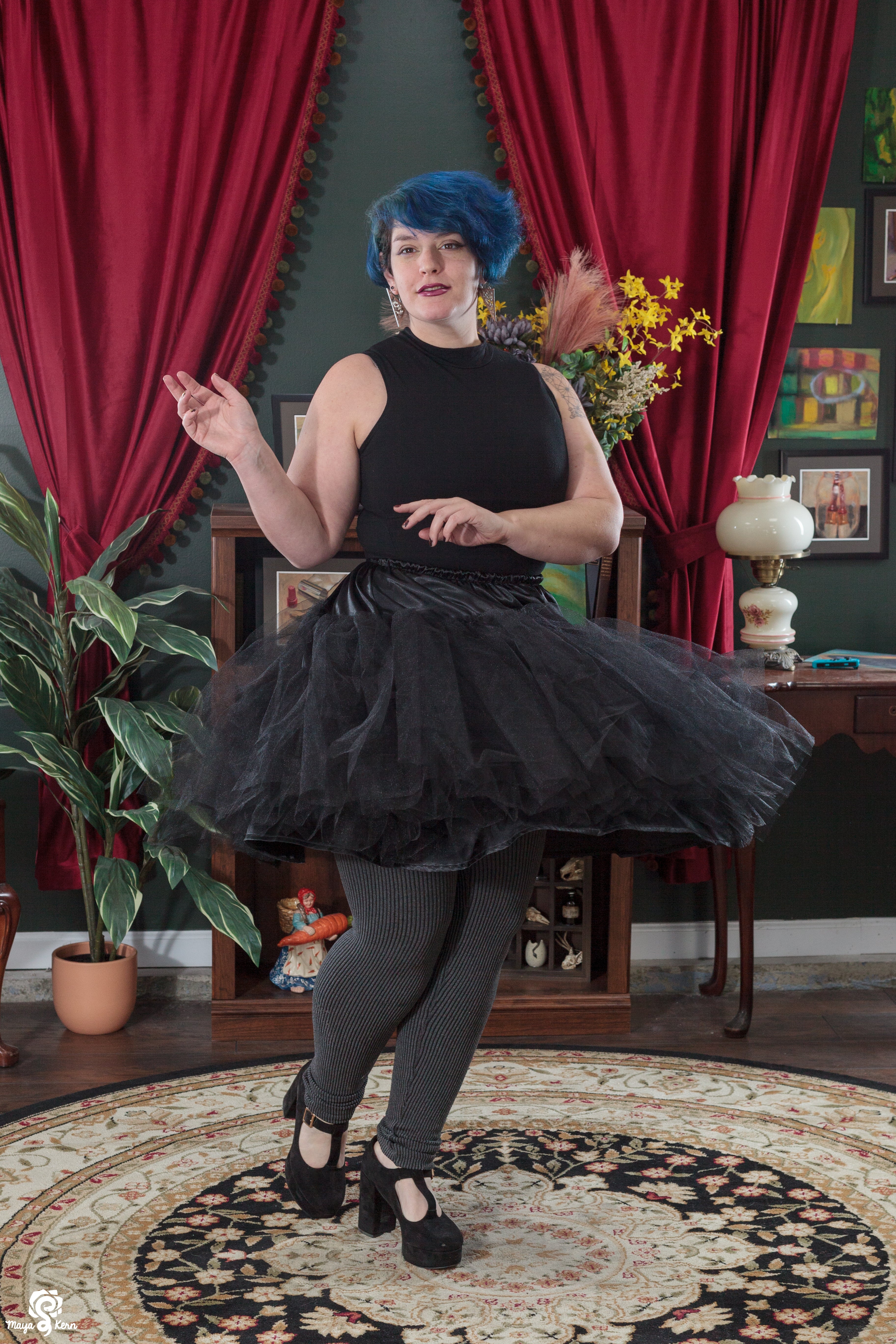 Black Petticoat Midi Skirt – Maya Kern