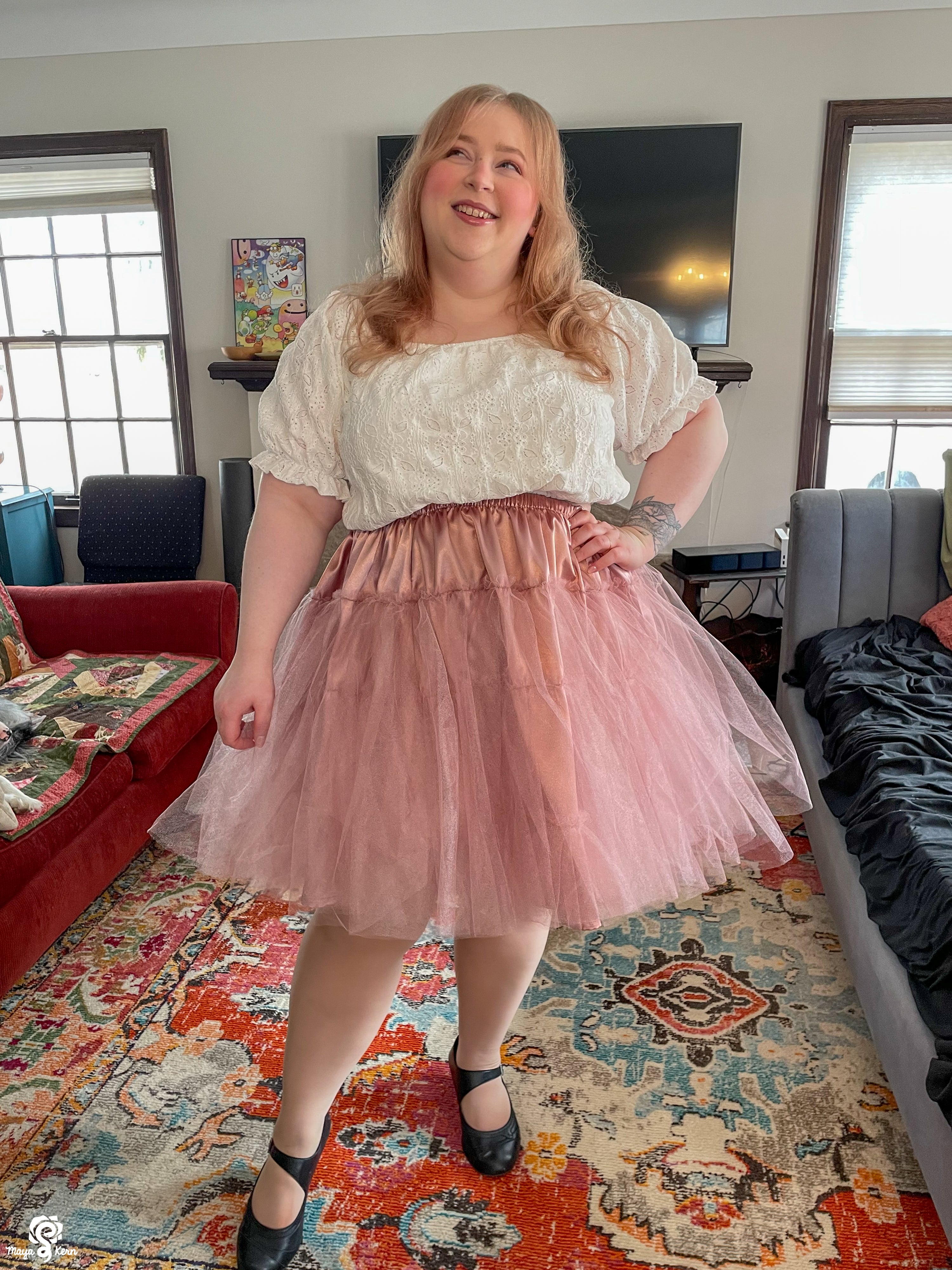 Blush Petticoat Midi Skirt
