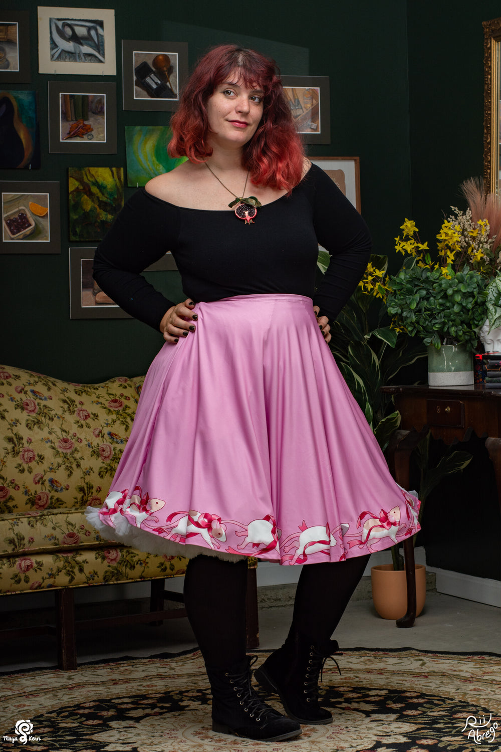 COLLAB: Rii Abrego Fancy Rats Midi Skirt