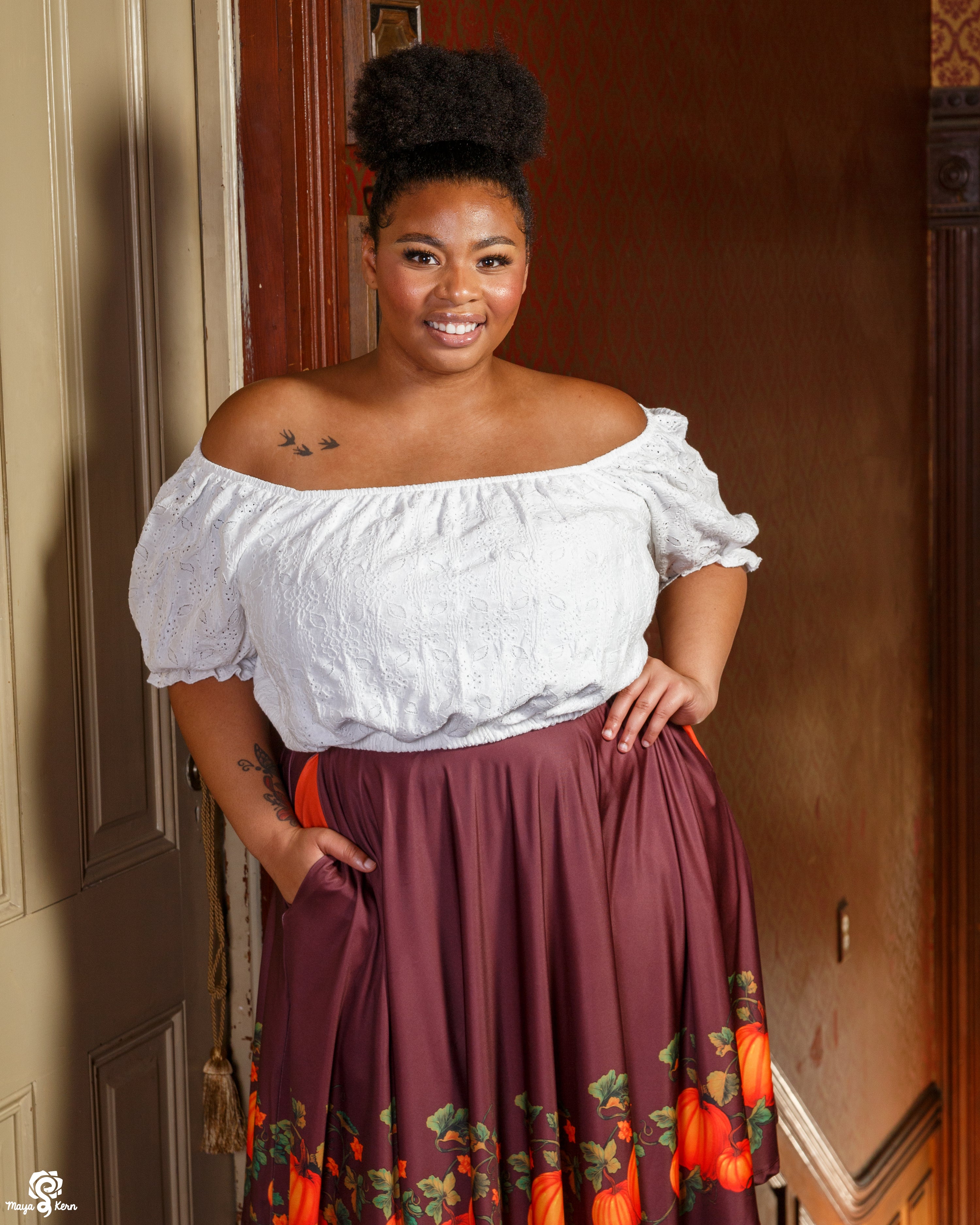 White Picnic Crop Top