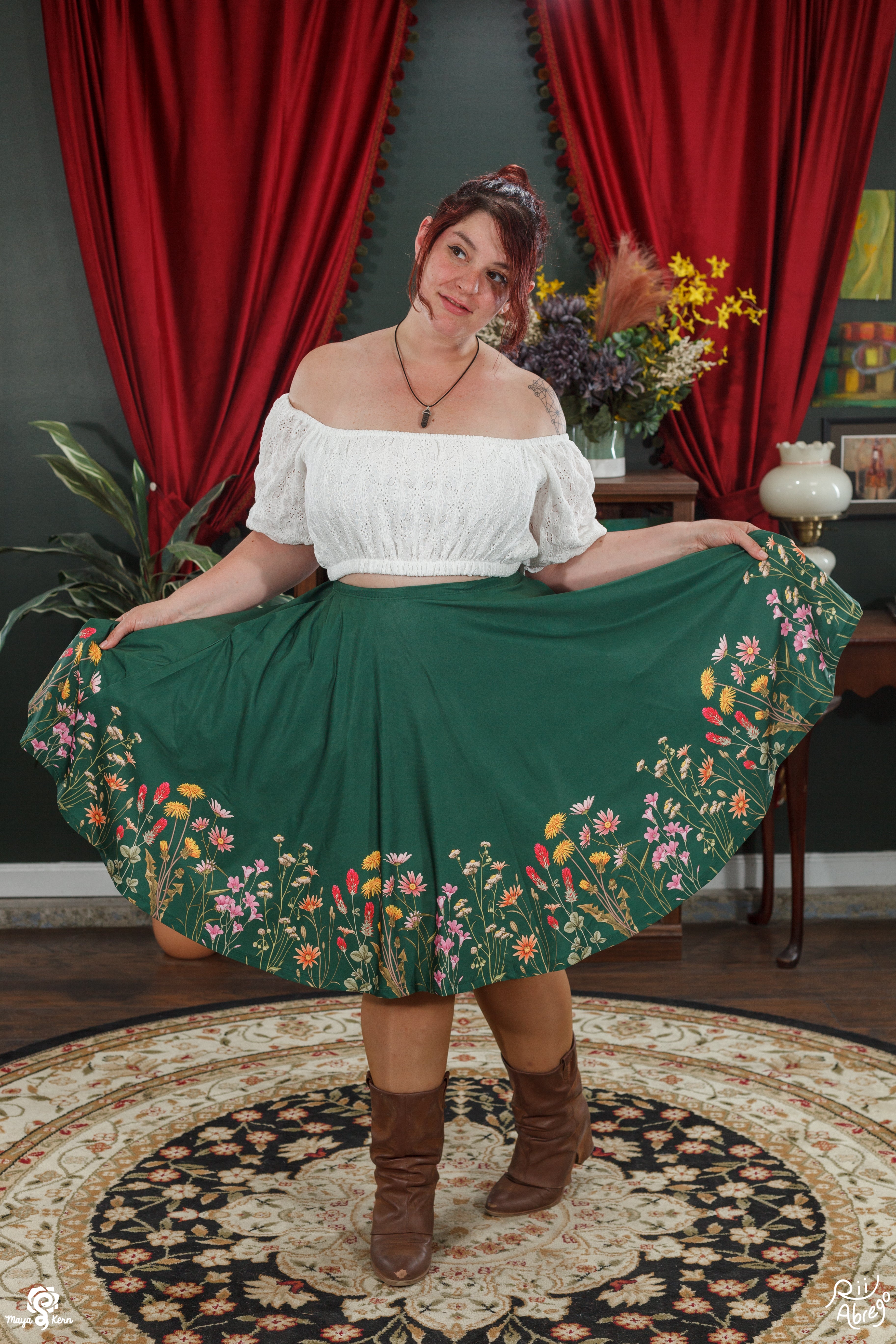 COLLAB: Rii Abrego Wildflowers Midi Skirt – Maya Kern