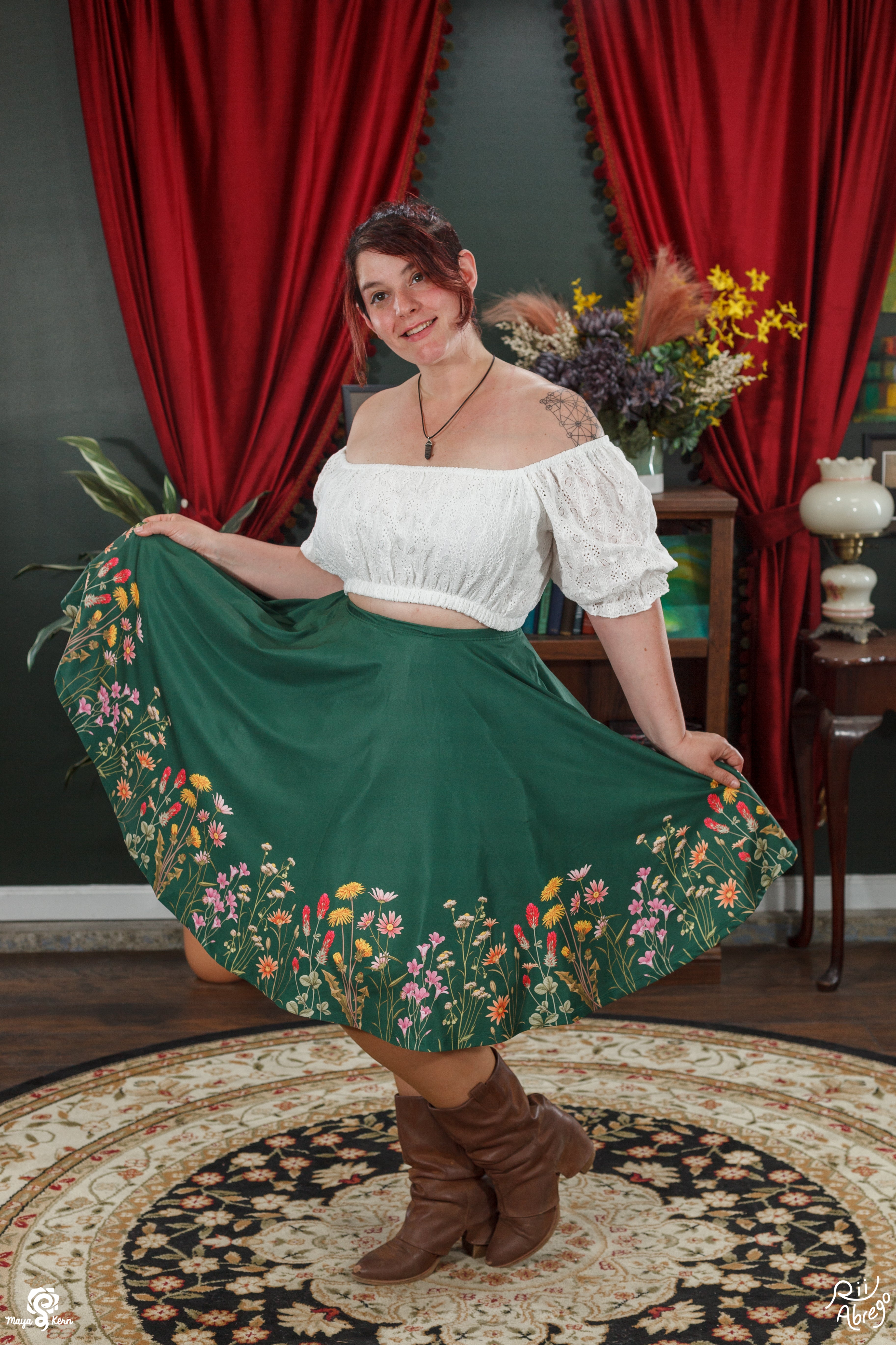 COLLAB: Rii Abrego Wildflowers Midi Skirt – Maya Kern