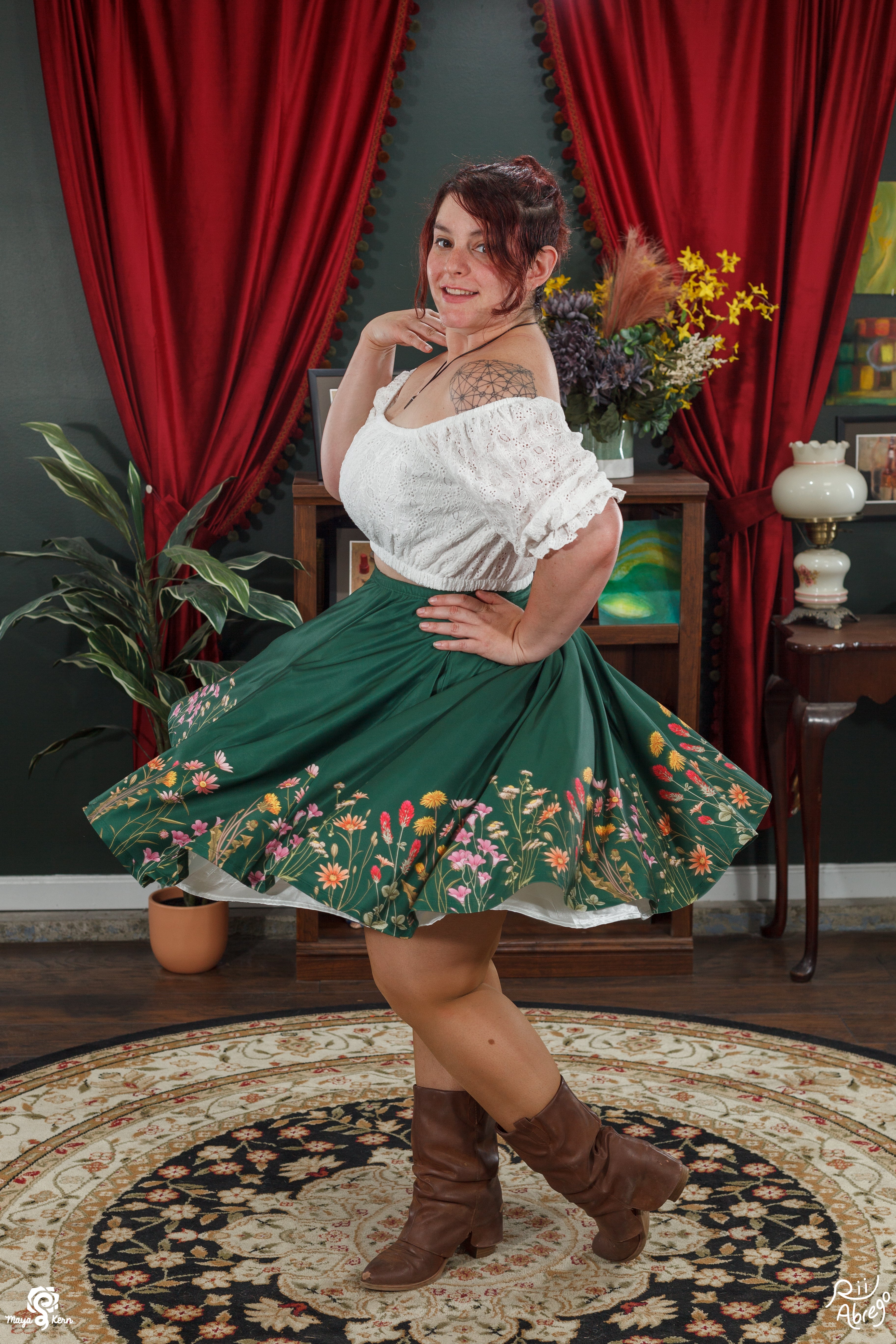 COLLAB: Rii Abrego Wildflowers Midi Skirt – Maya Kern
