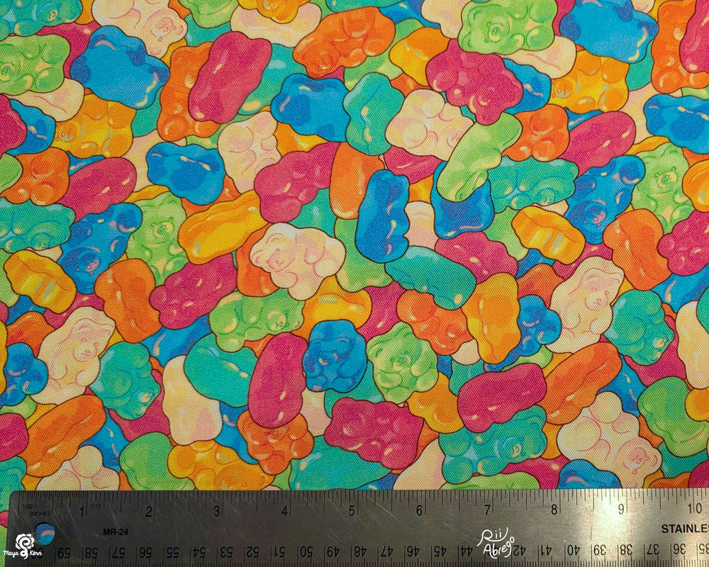 Fabric by the Yard: Rii Abrego Gummy Bears — FINAL SALE