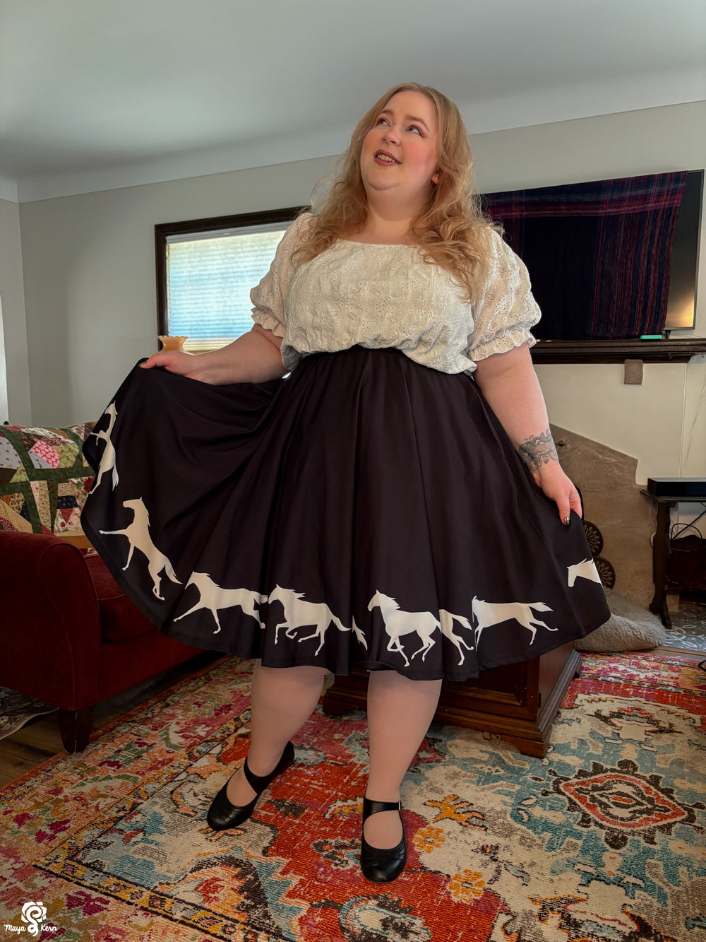 Horses Midi Skirt