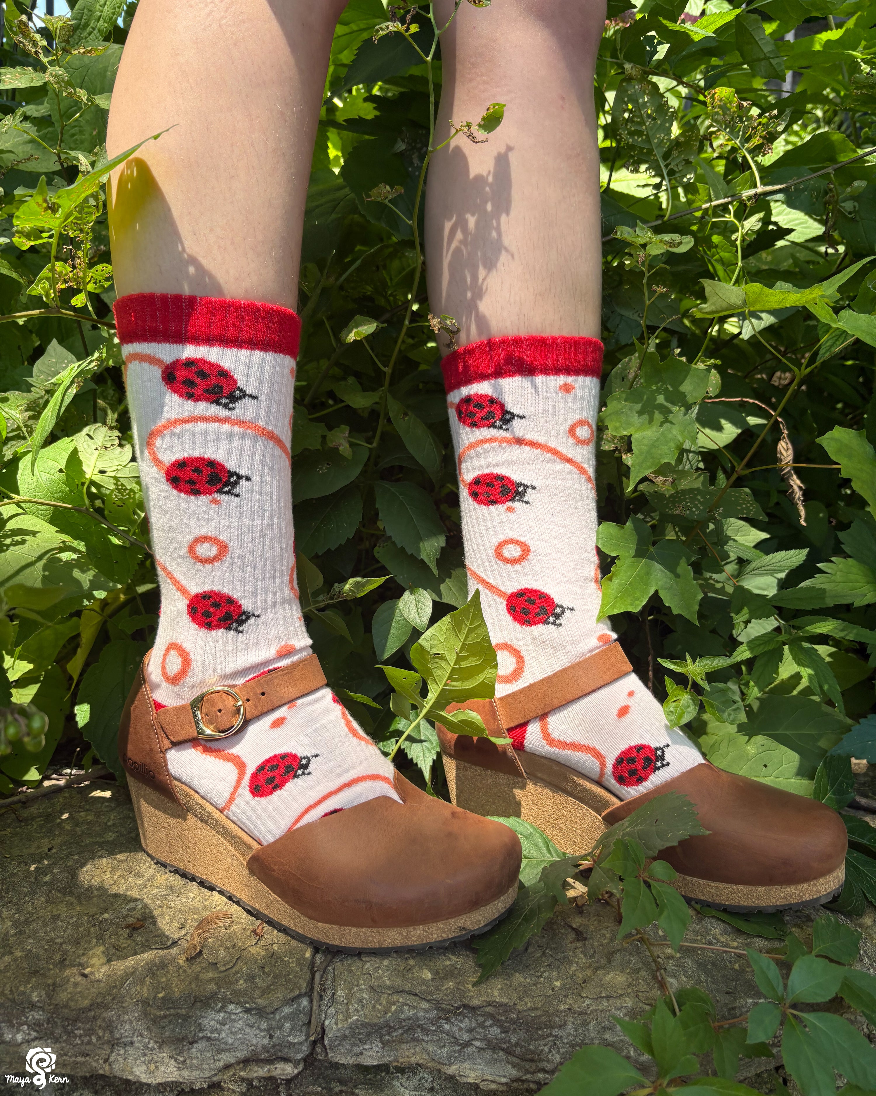 Ladybug Cotton Ribbed Athletic Crew Socks