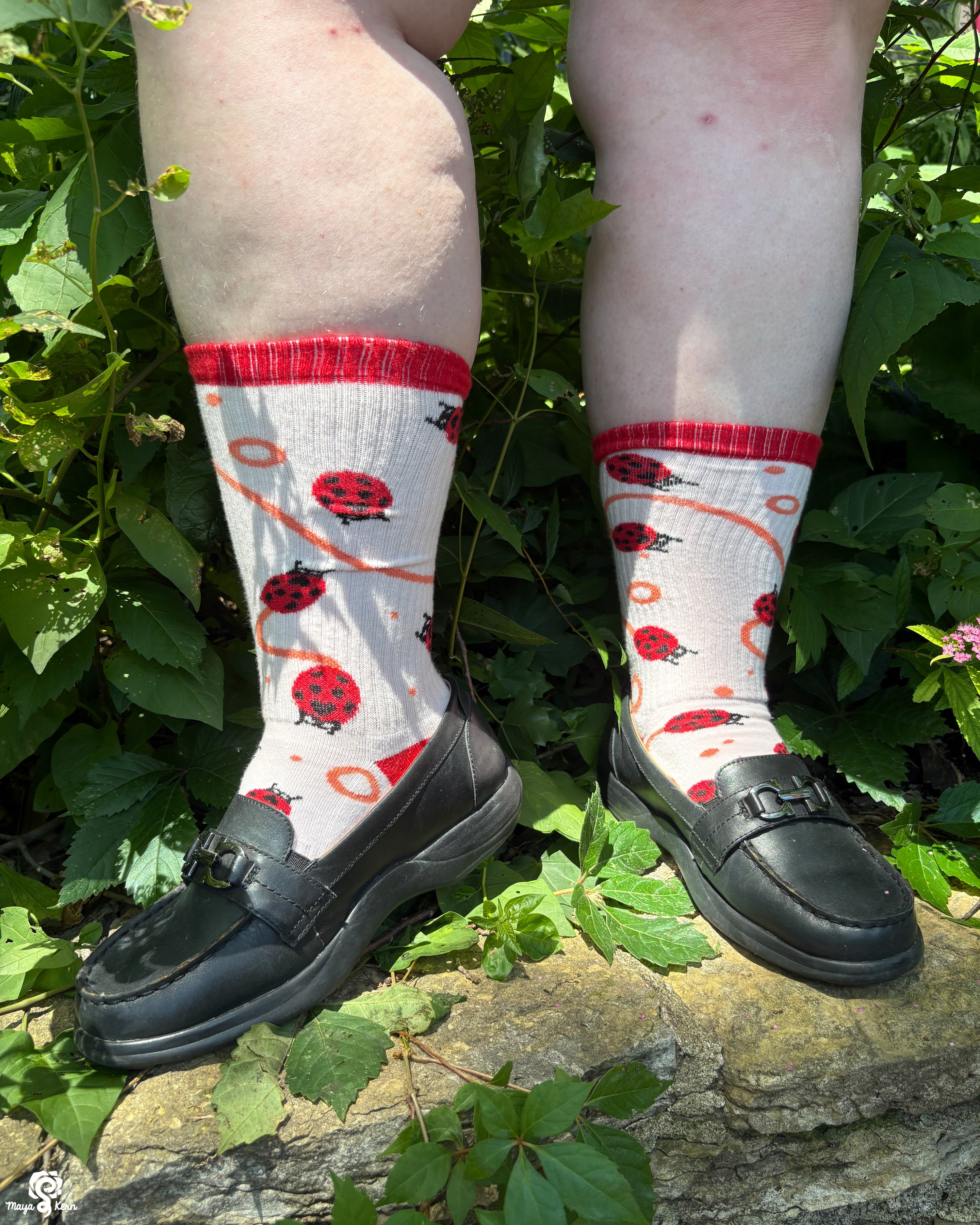 Ladybug Cotton Ribbed Athletic Crew Socks